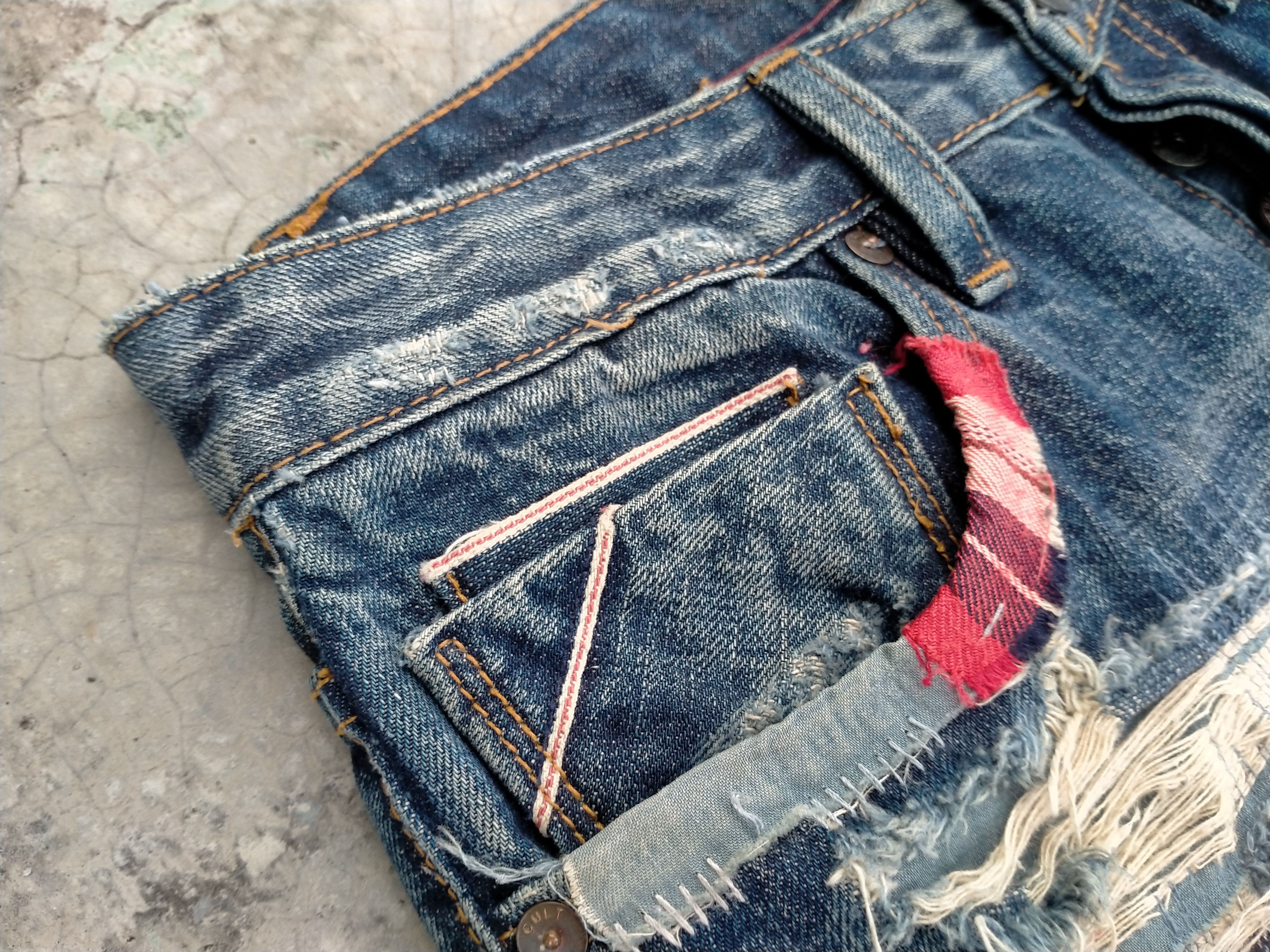 Japanese Brand Distressed boro sashiko style by Cult of individuality Denim Size US 32 / EU 48 - 3 Thumbnail
