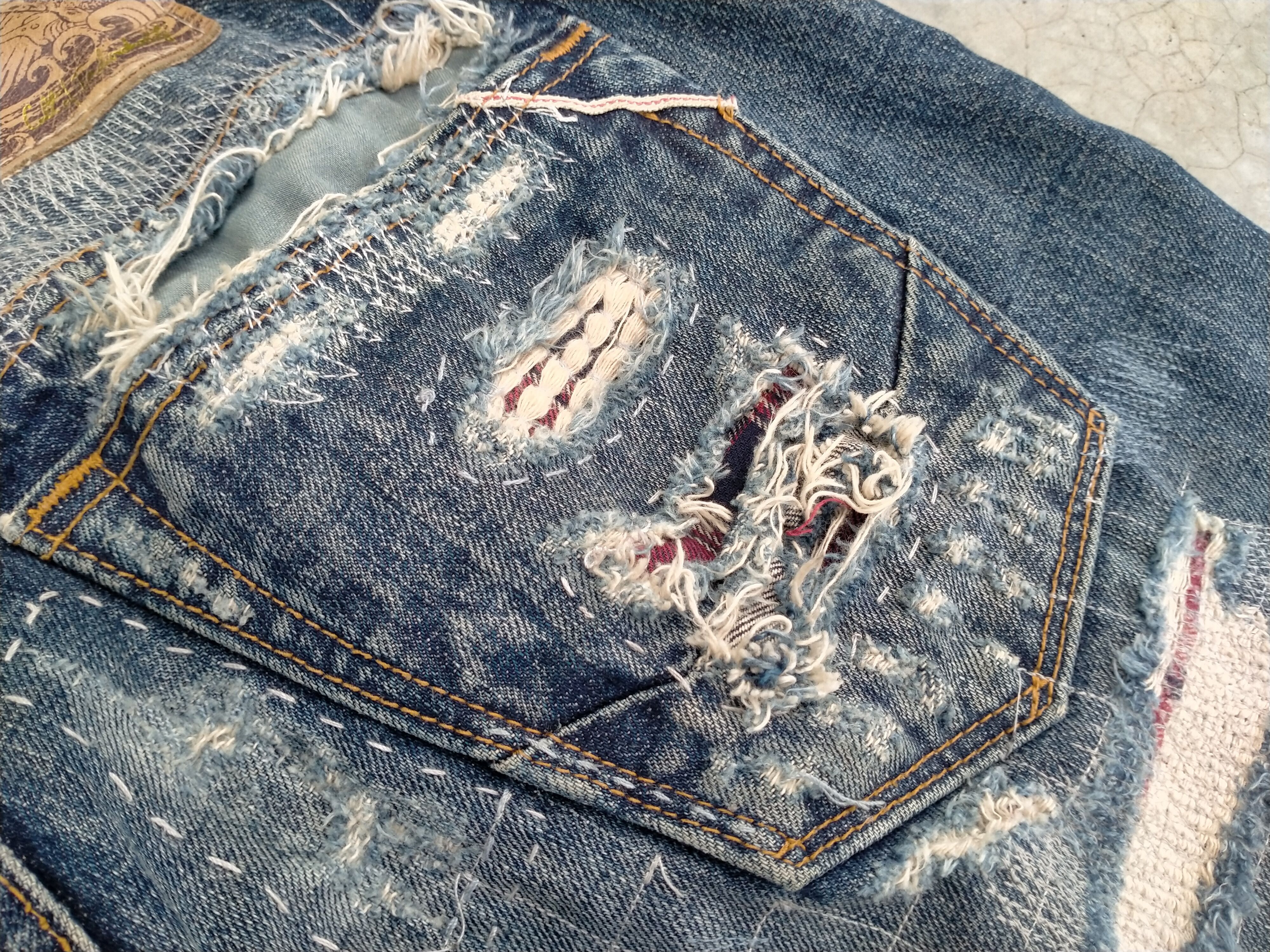 Japanese Brand Distressed boro sashiko style by Cult of individuality Denim Size US 32 / EU 48 - 15 Thumbnail