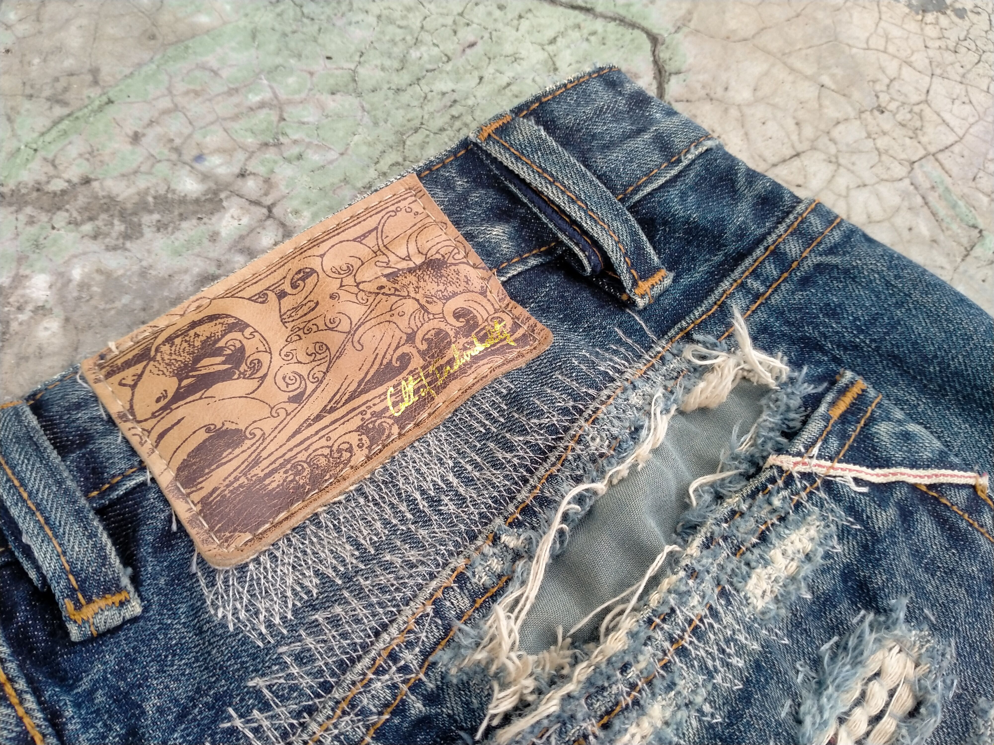 Japanese Brand Distressed boro sashiko style by Cult of individuality Denim Size US 32 / EU 48 - 14 Thumbnail
