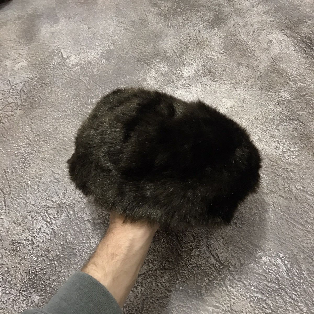 Vintage Vintage 90s Mohair Fuzzy Beanie Black Grunge Emo Worn In OS Size ONE SIZE - 4 Thumbnail