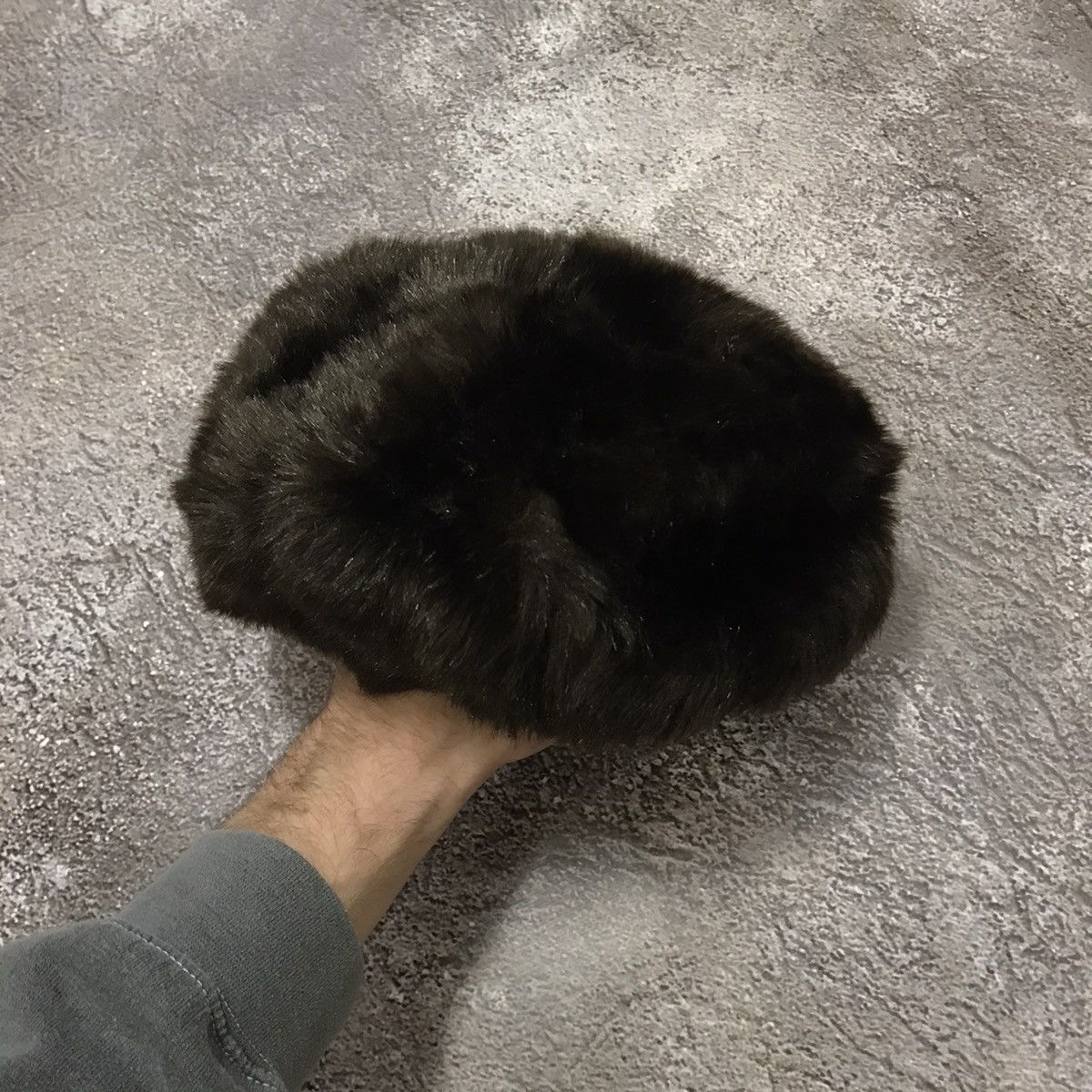 Vintage Vintage 90s Mohair Fuzzy Beanie Black Grunge Emo Worn In OS Size ONE SIZE - 2 Thumbnail