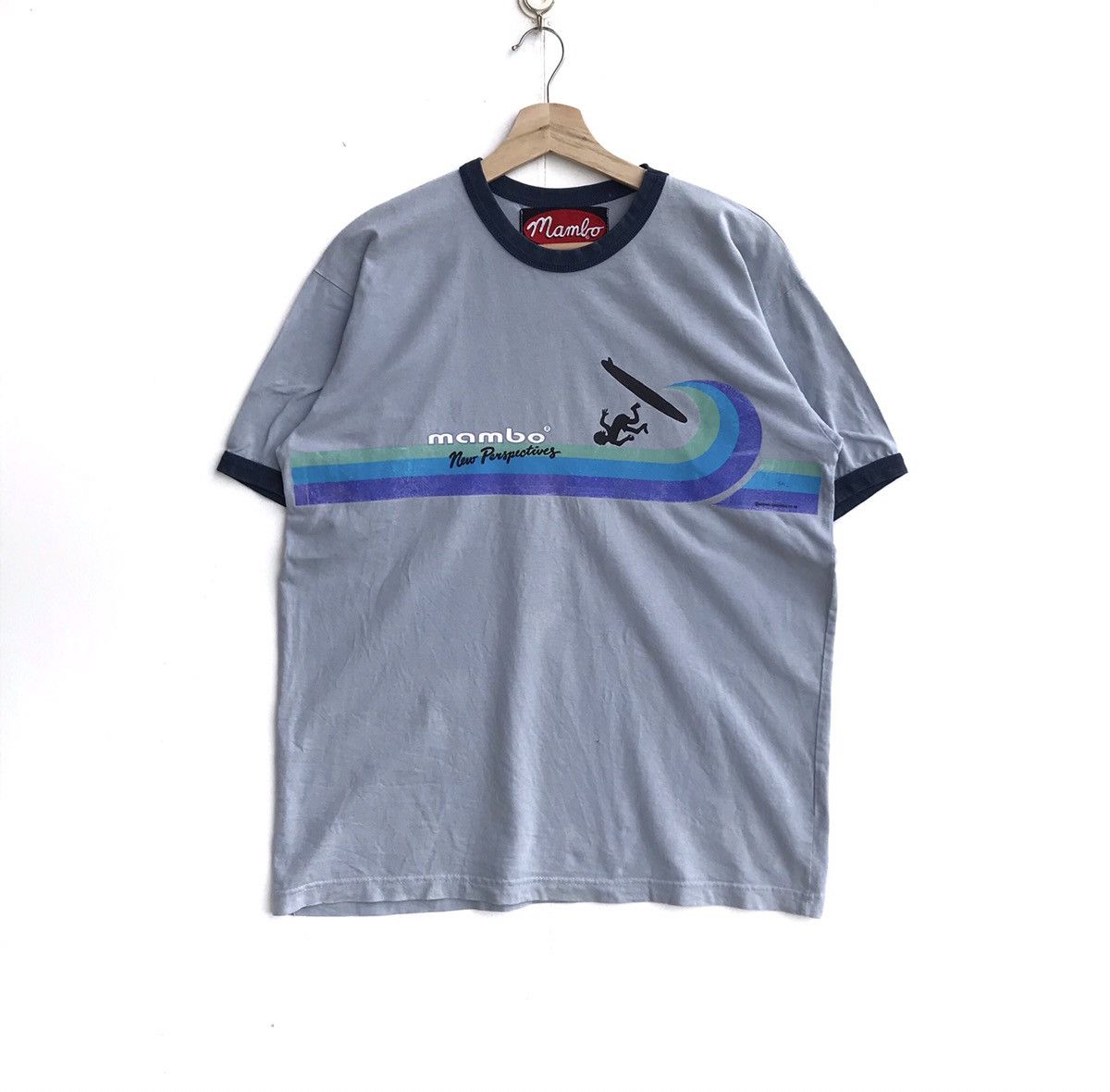Mambo Vintage 90s Mambo Surfing Ringer T-Shirt Size L Size US L / EU 52-54 / 3 - 1 Thumbnail