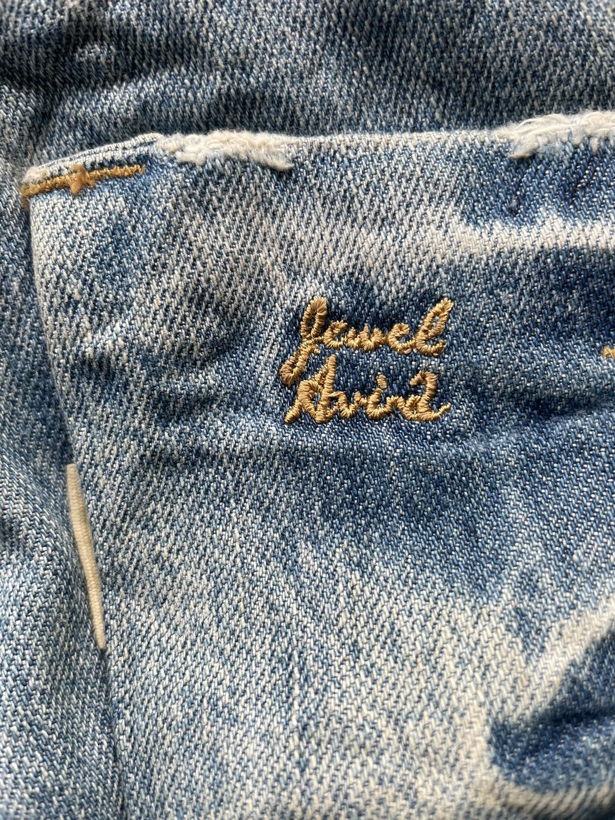 Japanese Brand Jewel Avira Faded Wash Distressed Denim Size US 32 / EU 48 - 12 Thumbnail