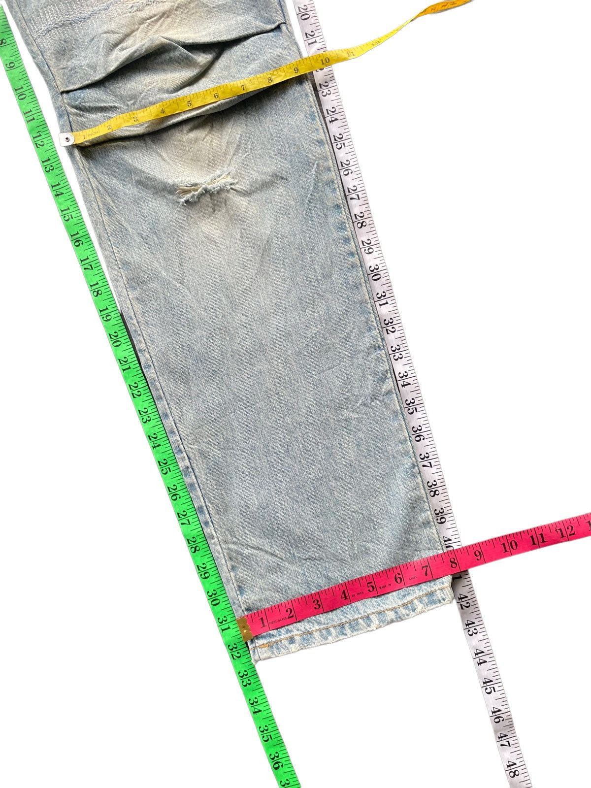 Japanese Brand Jewel Avira Faded Wash Distressed Denim Size US 32 / EU 48 - 20 Thumbnail