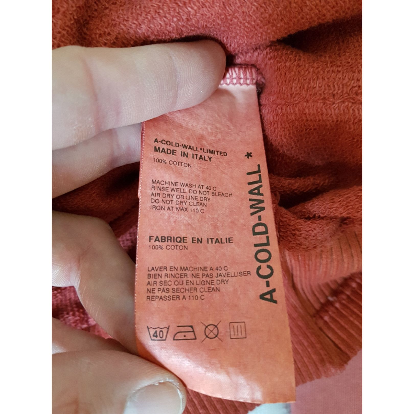 A-COLD-WALL* Red Overlock Crewneck Sweater Size US XXL / EU 58 / 5 - 9 Thumbnail