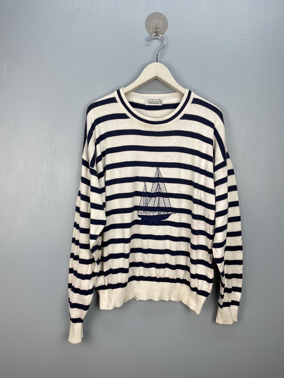 Vintage Vintage NewYorker stripe sailboat sweatshirt Size US L / EU 52-54 / 3 - 1 Thumbnail