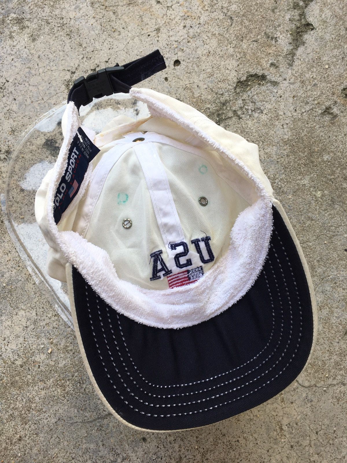 Polo Ralph Lauren × Vintage Vtg Polo Sport Ralph Lauren USA hat Size ONE SIZE - 7 Thumbnail