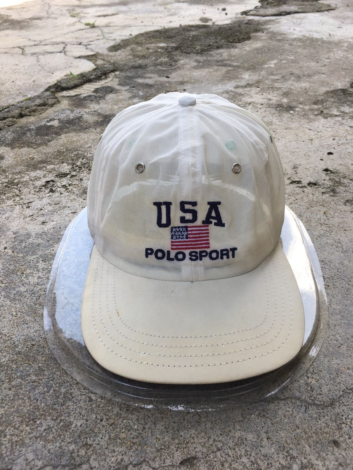 Polo Ralph Lauren × Vintage Vtg Polo Sport Ralph Lauren USA hat Size ONE SIZE - 1 Thumbnail