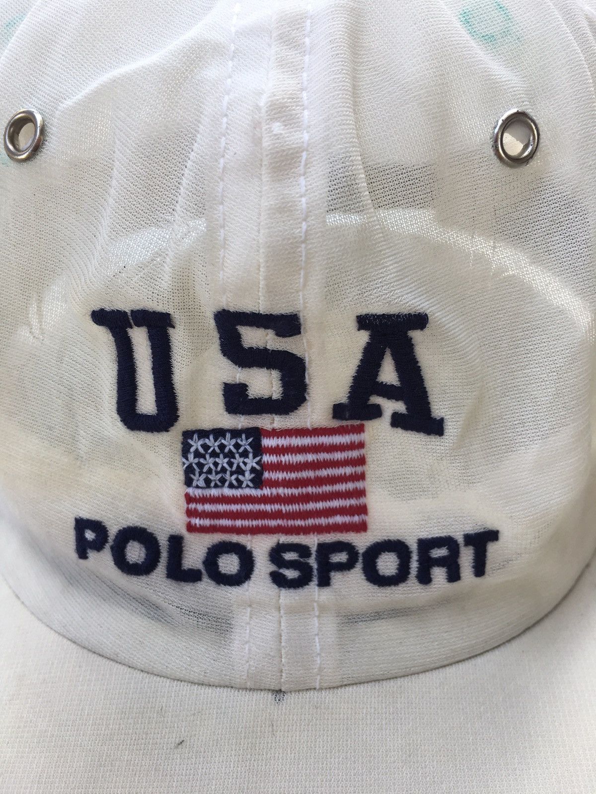 Polo Ralph Lauren × Vintage Vtg Polo Sport Ralph Lauren USA hat Size ONE SIZE - 6 Thumbnail
