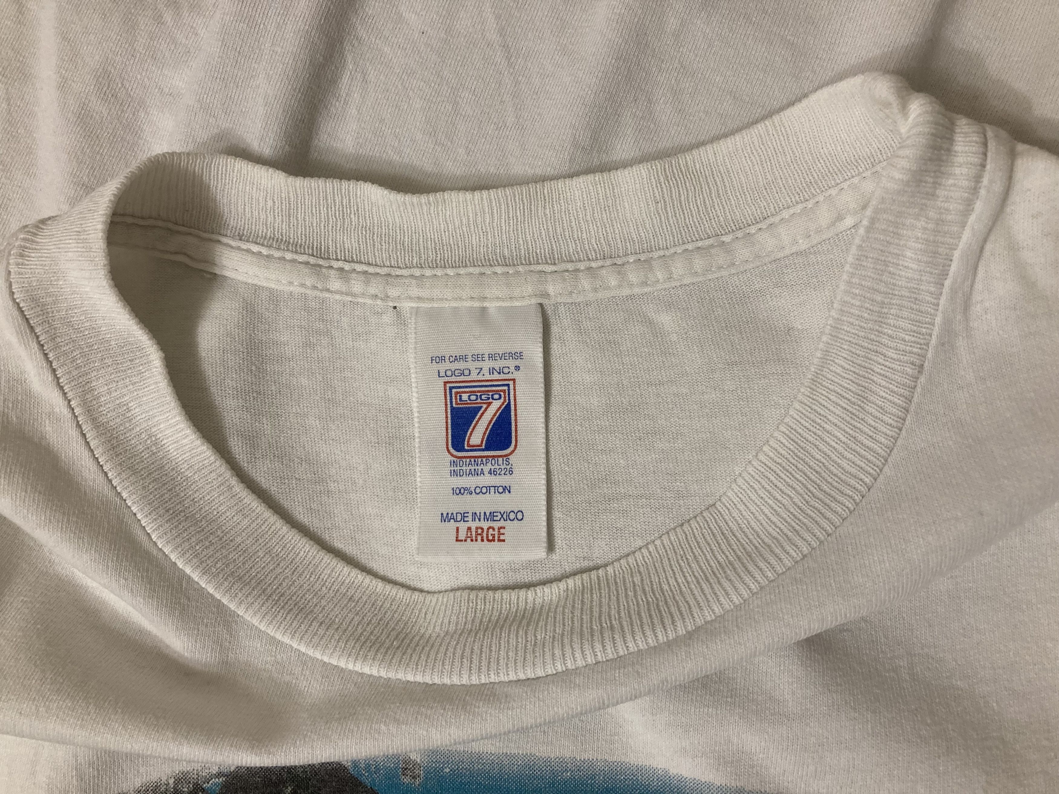Logo 7 Rare Vintage 90's Super Bowl XXXIII Spellout T-shirt Size US L / EU 52-54 / 3 - 4 Thumbnail