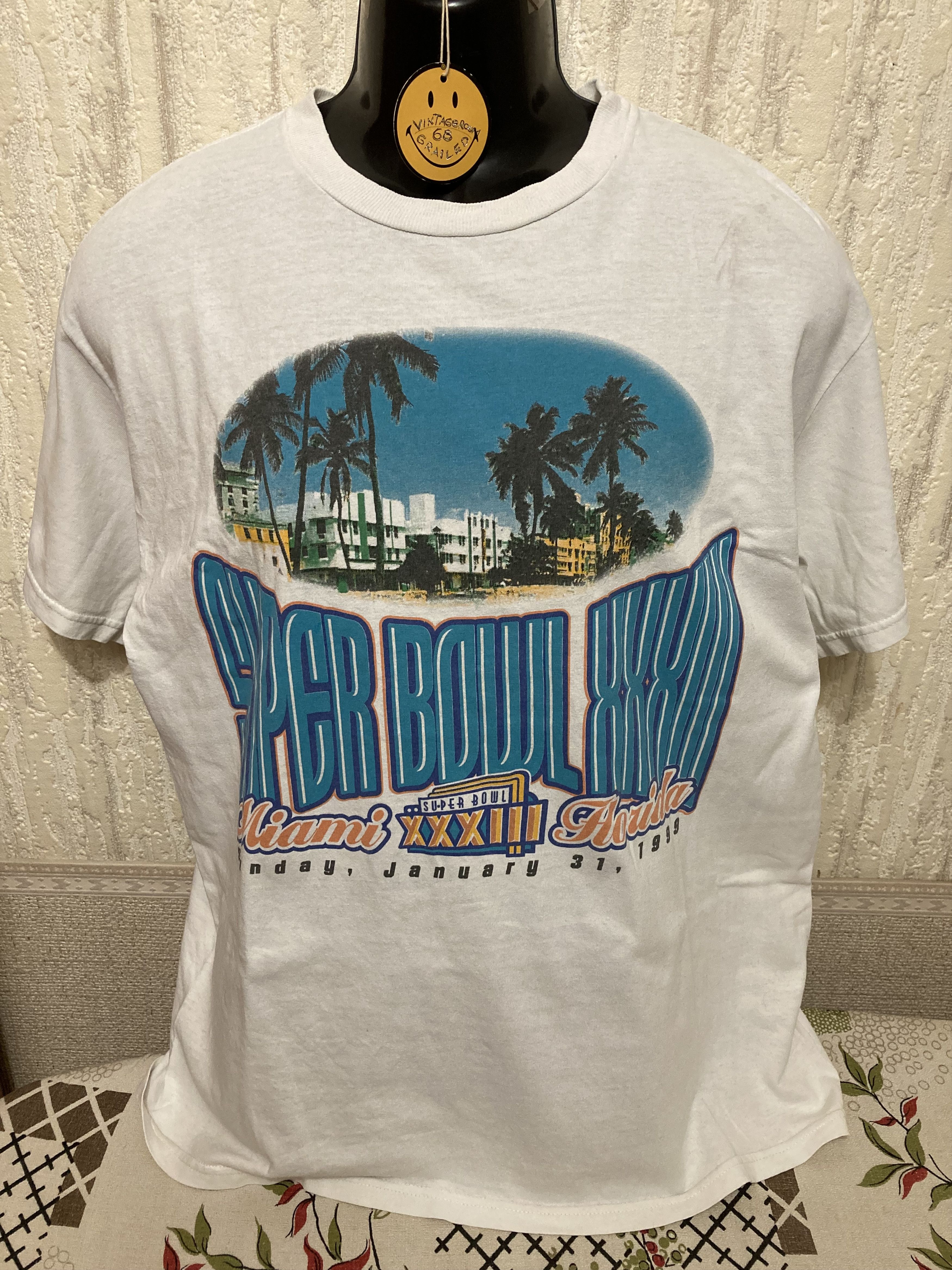 Logo 7 Rare Vintage 90's Super Bowl XXXIII Spellout T-shirt Size US L / EU 52-54 / 3 - 1 Thumbnail