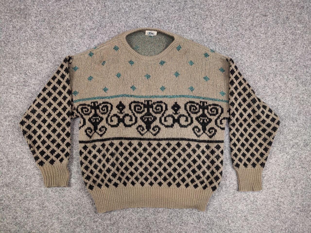 Japanese Brand Vintage 90's Japanese Mohair Beige Pattern Trend Sweater Size US M / EU 48-50 / 2 - 14 Thumbnail