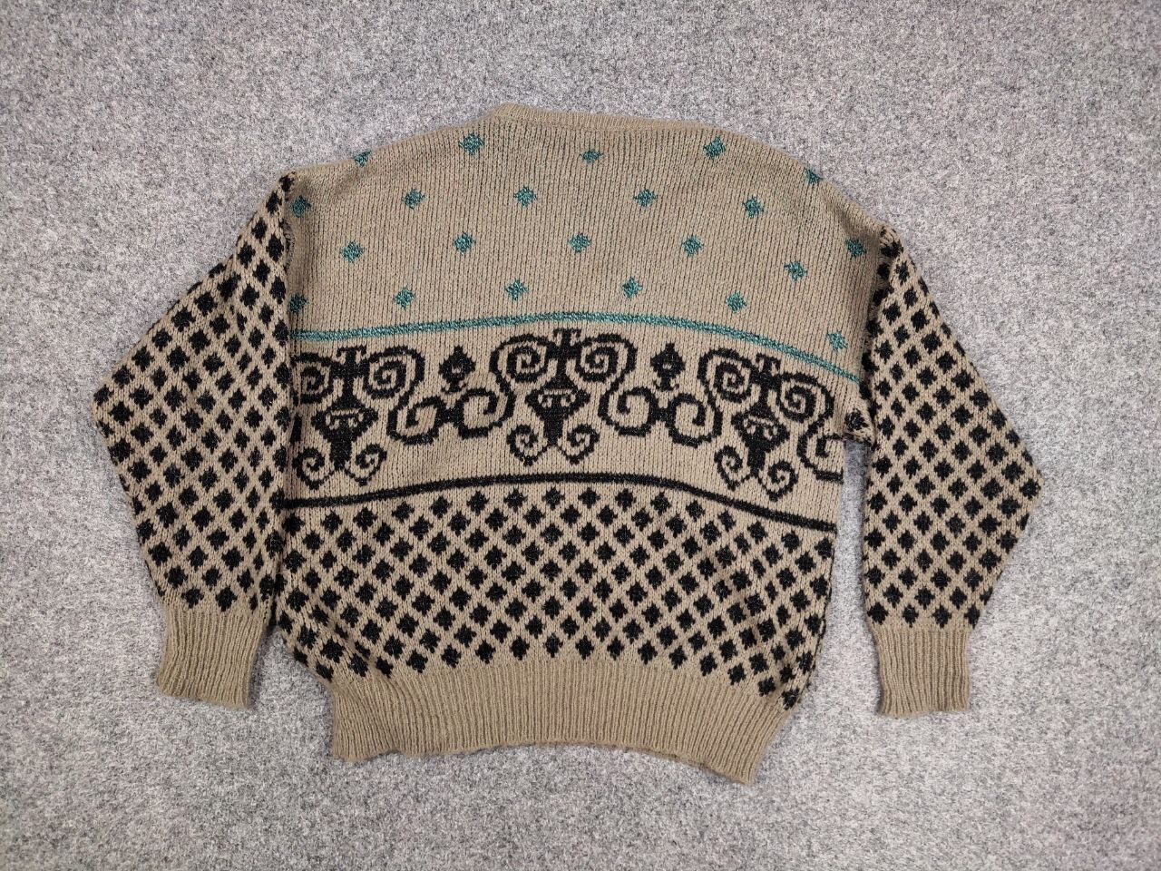 Japanese Brand Vintage 90's Japanese Mohair Beige Pattern Trend Sweater Size US M / EU 48-50 / 2 - 16 Thumbnail