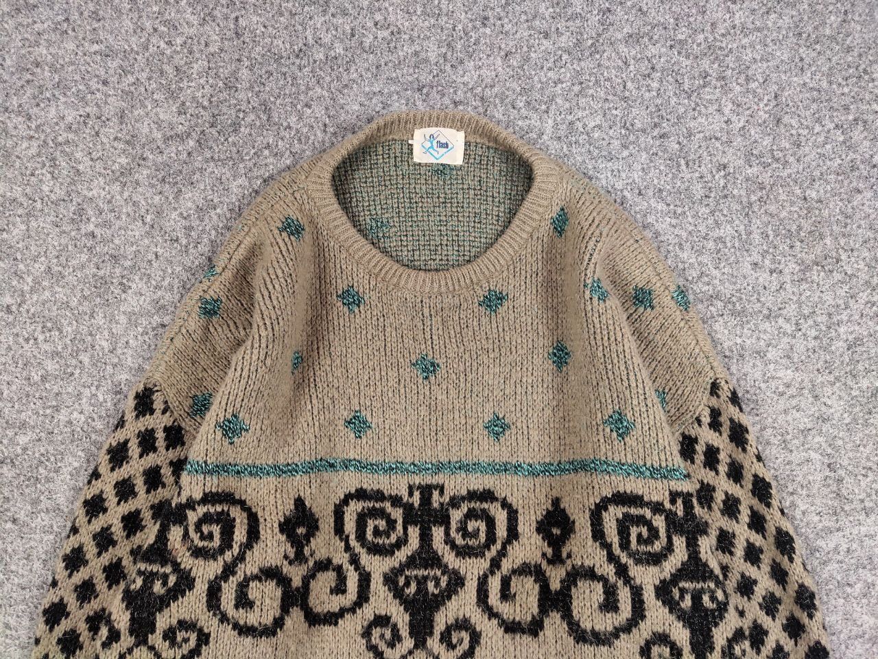 Japanese Brand Vintage 90's Japanese Mohair Beige Pattern Trend Sweater Size US M / EU 48-50 / 2 - 8 Thumbnail