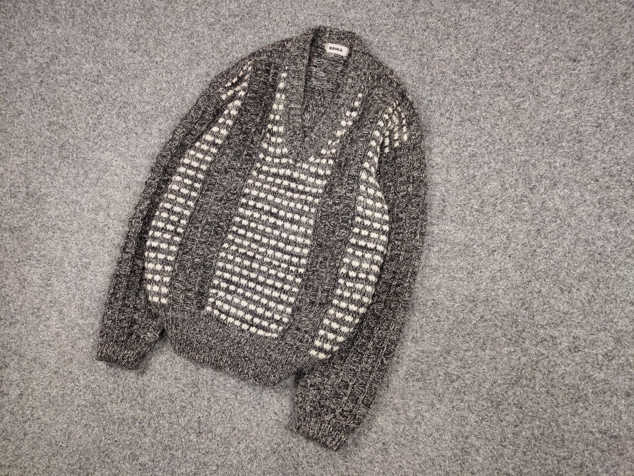 Japanese Brand Archival Vintage Raika Japanese Hand Knitted Gray Sweater Size US L / EU 52-54 / 3 - 3 Thumbnail
