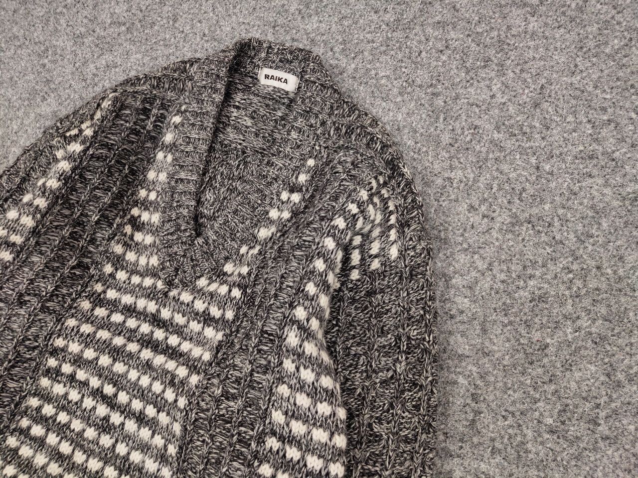 Japanese Brand Archival Vintage Raika Japanese Hand Knitted Gray Sweater Size US L / EU 52-54 / 3 - 4 Thumbnail