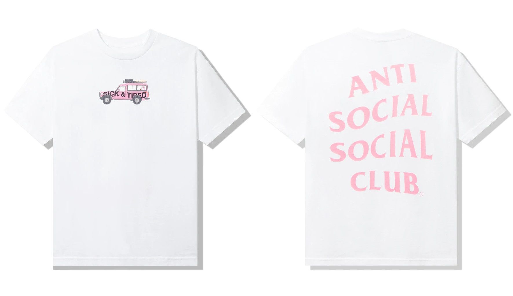 DS Pink ASSC Everyone In LA White Tee BAPE KITH KAWS FOG
