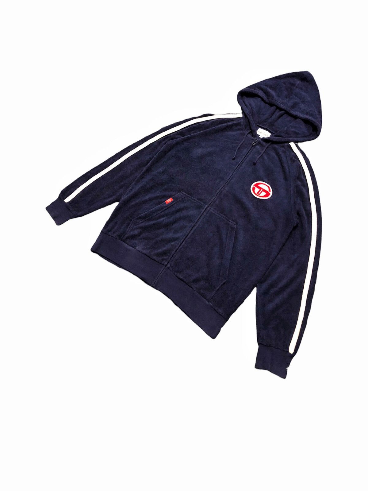 Sergio Tacchini 90's Sergio Tacchini Velvet velour zipper hoodie Size US M / EU 48-50 / 2 - 2 Thumbnail