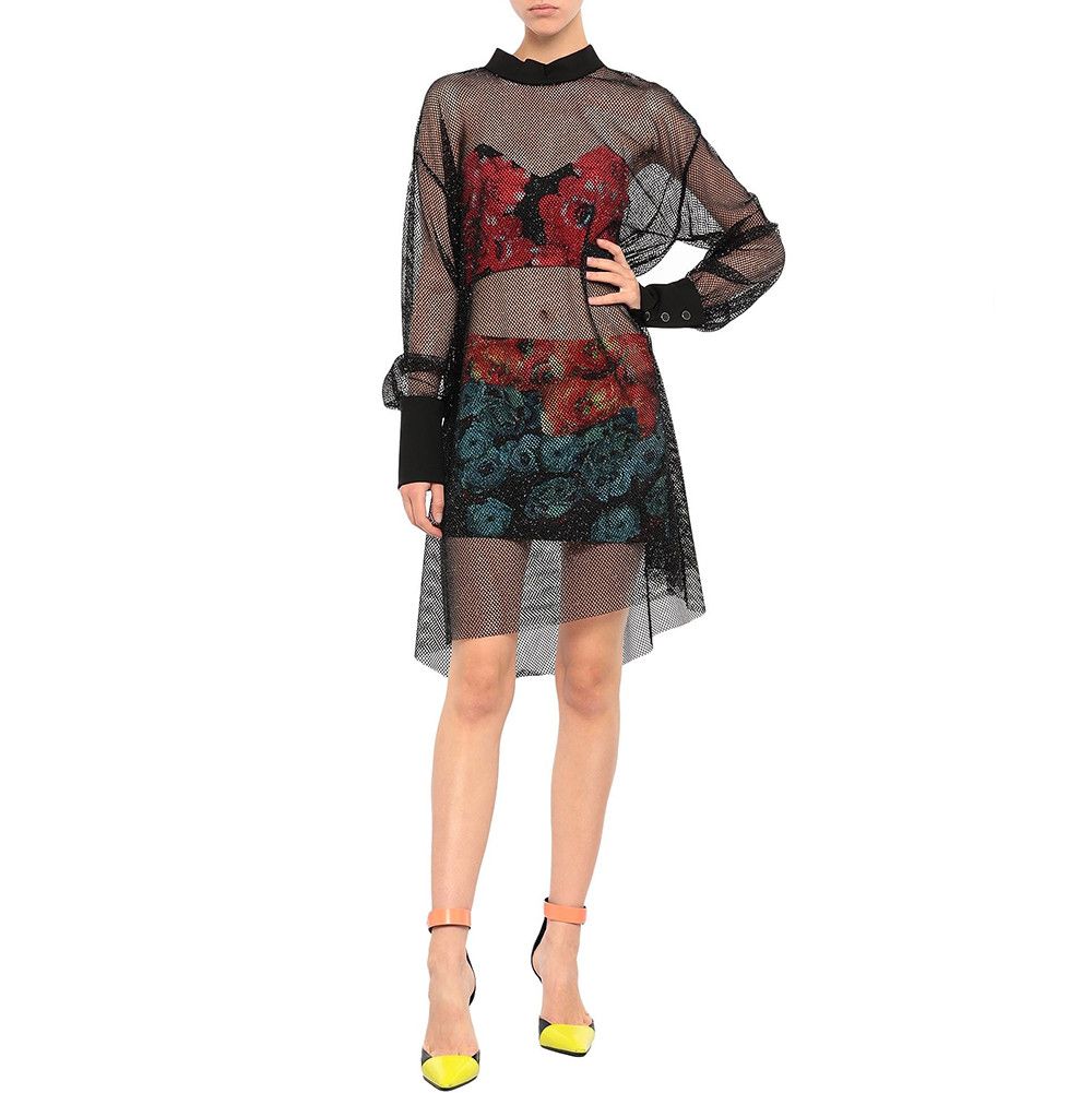 image of Just Cavalli Floral Mini-Skirt & Bustier 3-Piece Mesh Tunic Dress Set, Women's (Size Small)