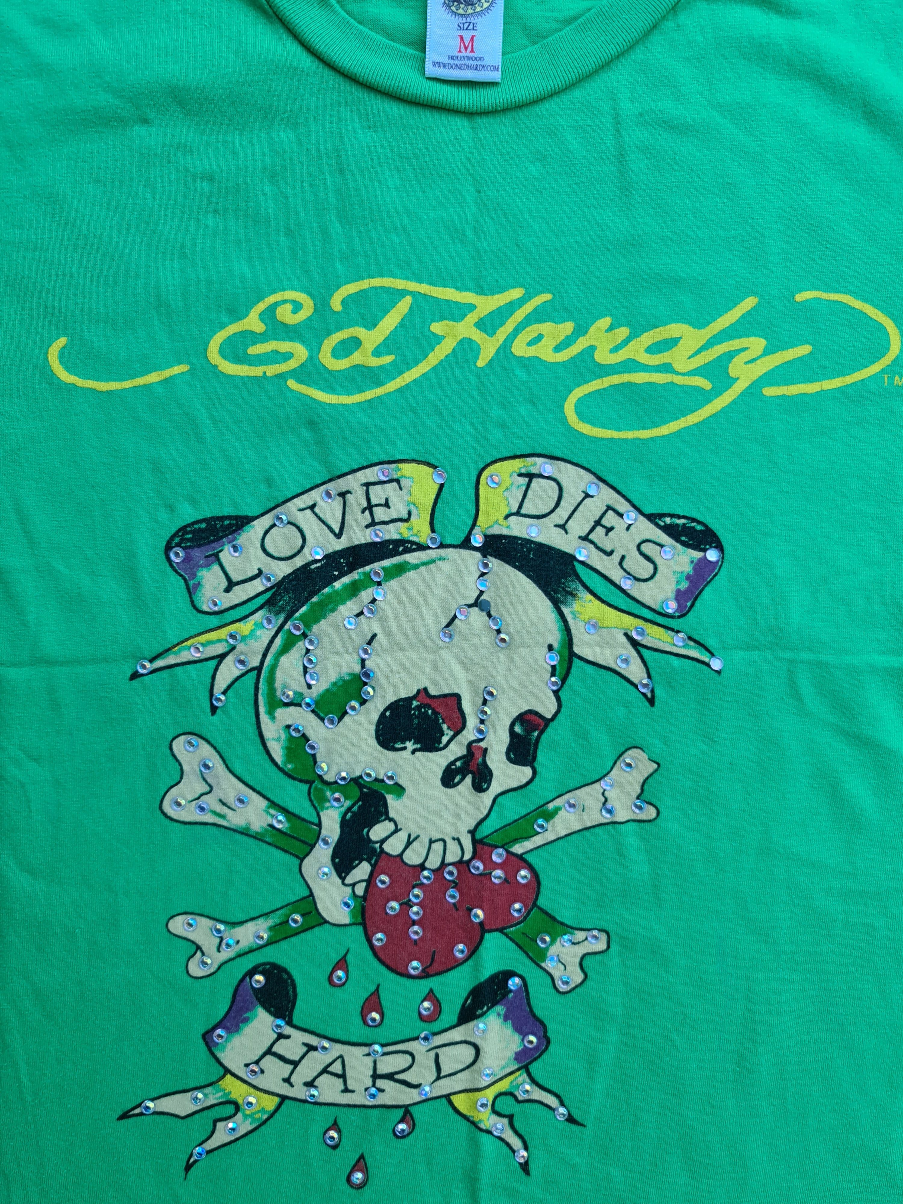 Christian Audigier Ed Hardy ' Love Dies Hard ' tee shirt Size M / US 6-8 / IT 42-44 - 1 Thumbnail