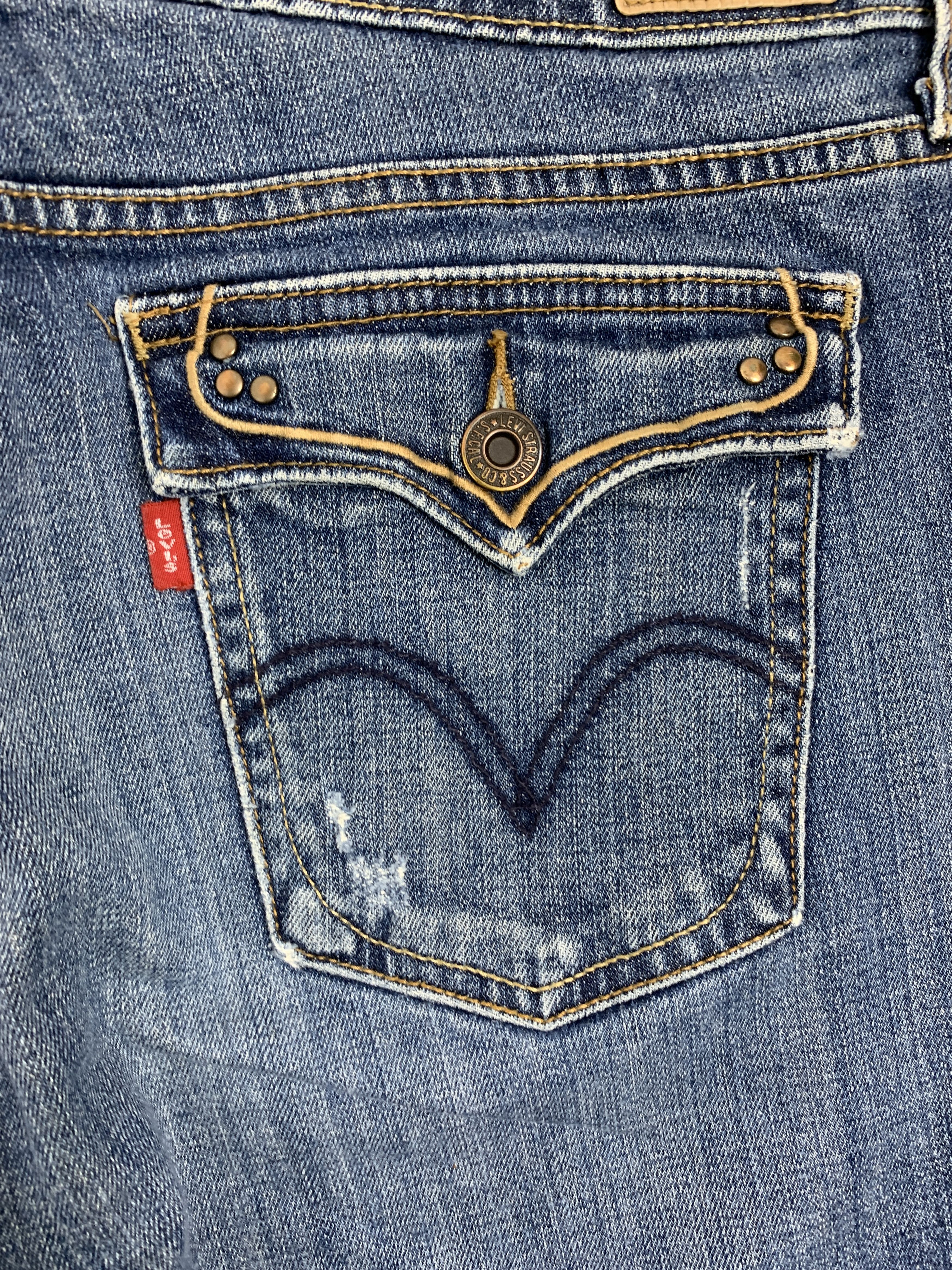 Levi's Vintage Levis 515 Flared Boot Cut Faded Blue Jeans Size 33" - 10 Thumbnail