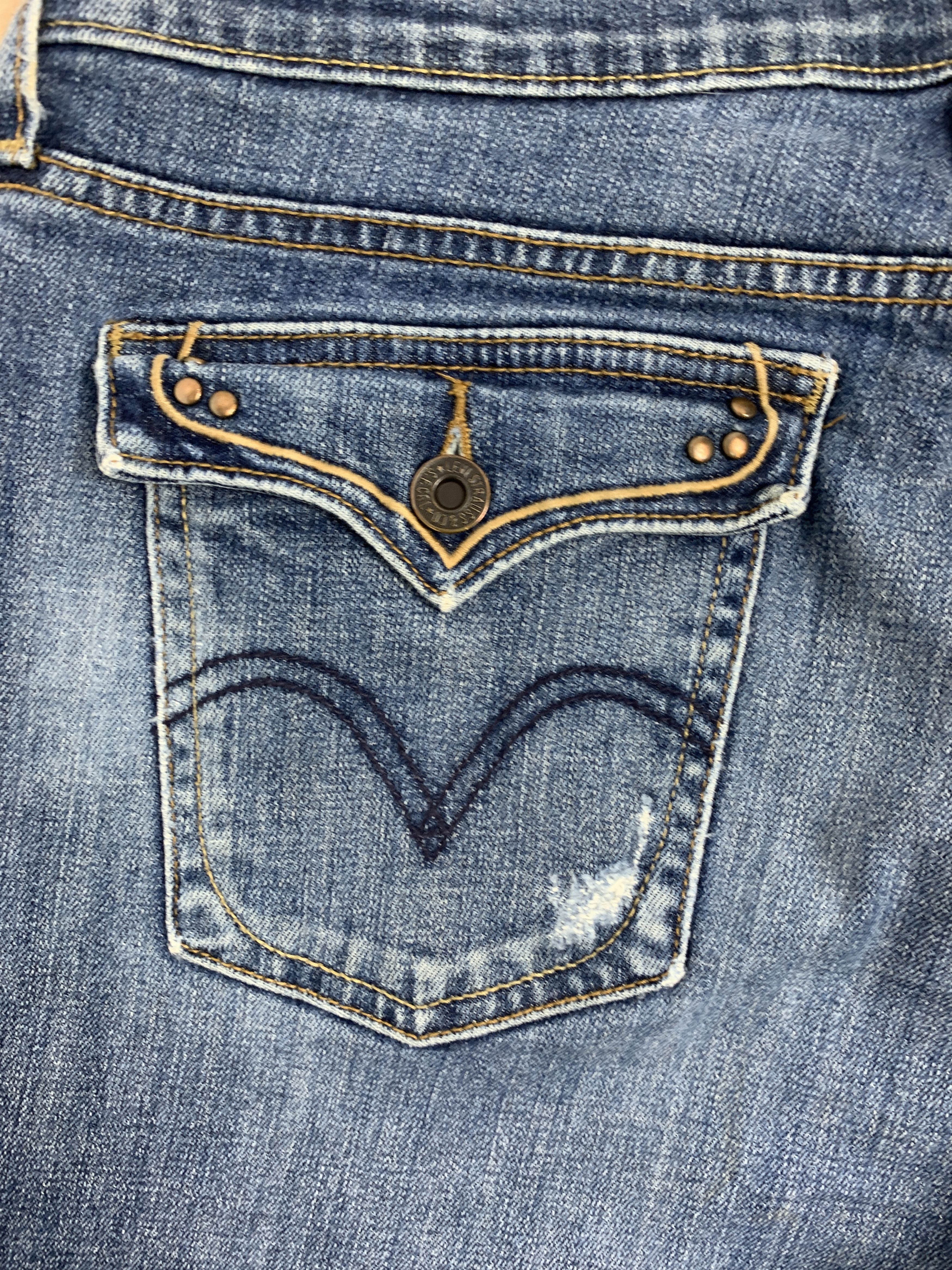 Levi's Vintage Levis 515 Flared Boot Cut Faded Blue Jeans Size 33" - 11 Thumbnail