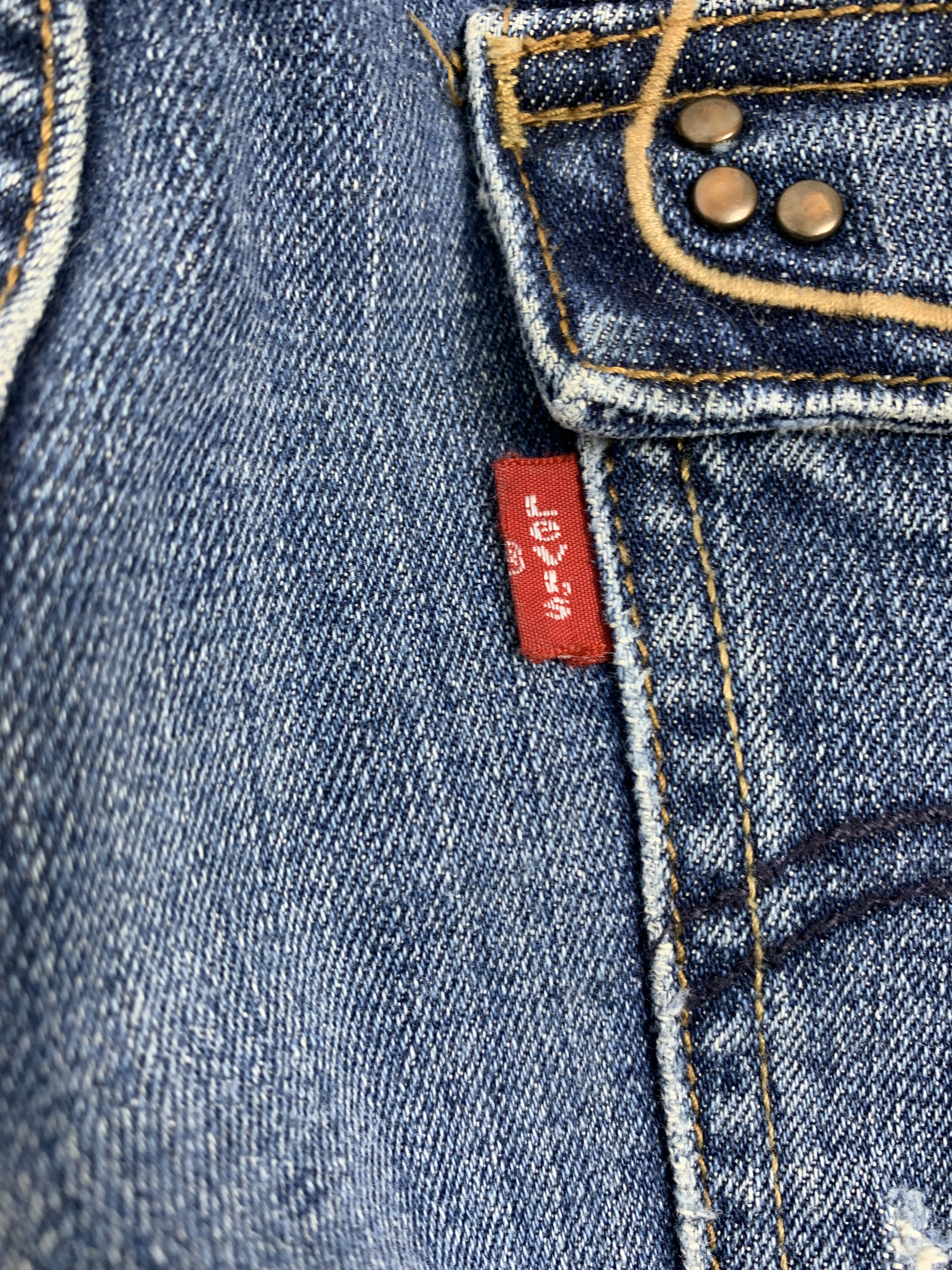 Levi's Vintage Levis 515 Flared Boot Cut Faded Blue Jeans Size 33" - 13 Thumbnail