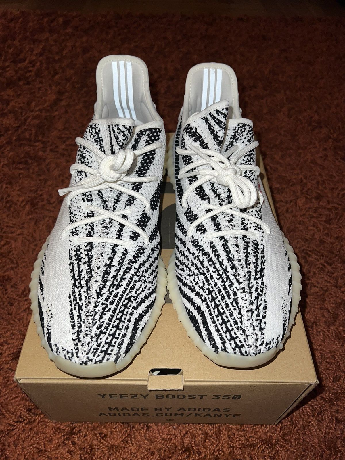 Adidas × Kanye West Yeezy Boost 350 V2 Zebra 2017 White Black Sz 13 VNDS Size US 13 / EU 46 - 2 Thumbnail