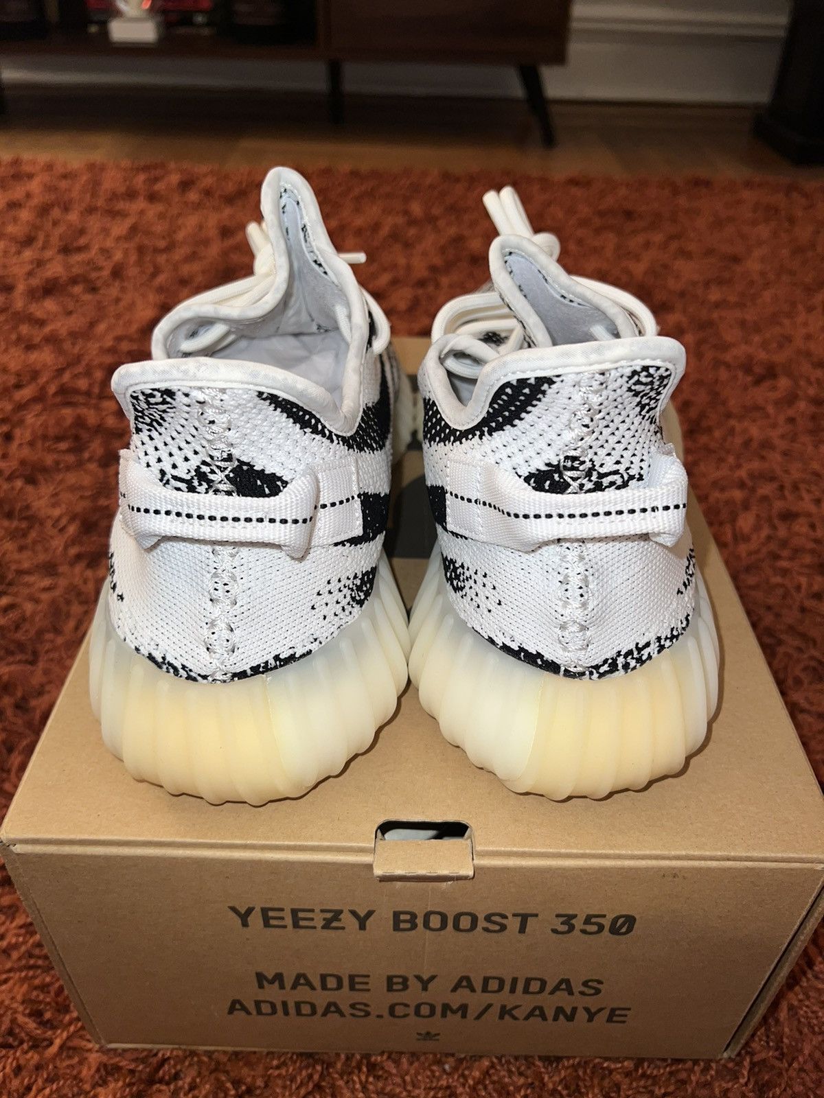 Adidas × Kanye West Yeezy Boost 350 V2 Zebra 2017 White Black Sz 13 VNDS Size US 13 / EU 46 - 4 Thumbnail