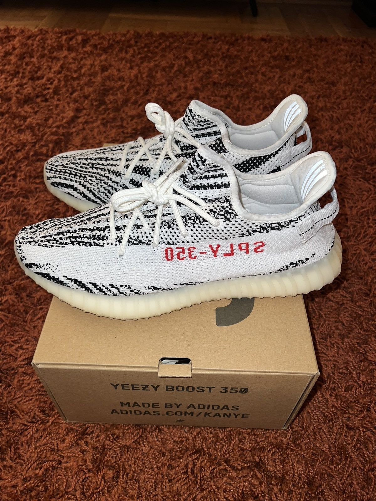 Adidas × Kanye West Yeezy Boost 350 V2 Zebra 2017 White Black Sz 13 VNDS Size US 13 / EU 46 - 3 Thumbnail