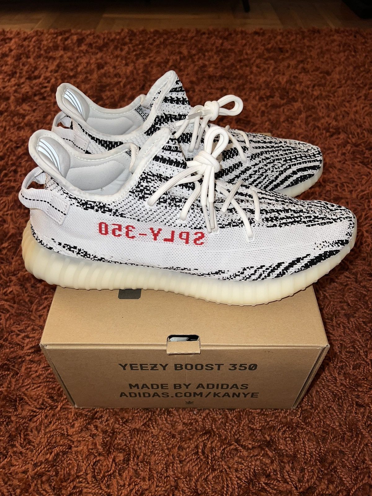 Adidas × Kanye West Yeezy Boost 350 V2 Zebra 2017 White Black Sz 13 VNDS Size US 13 / EU 46 - 1 Thumbnail