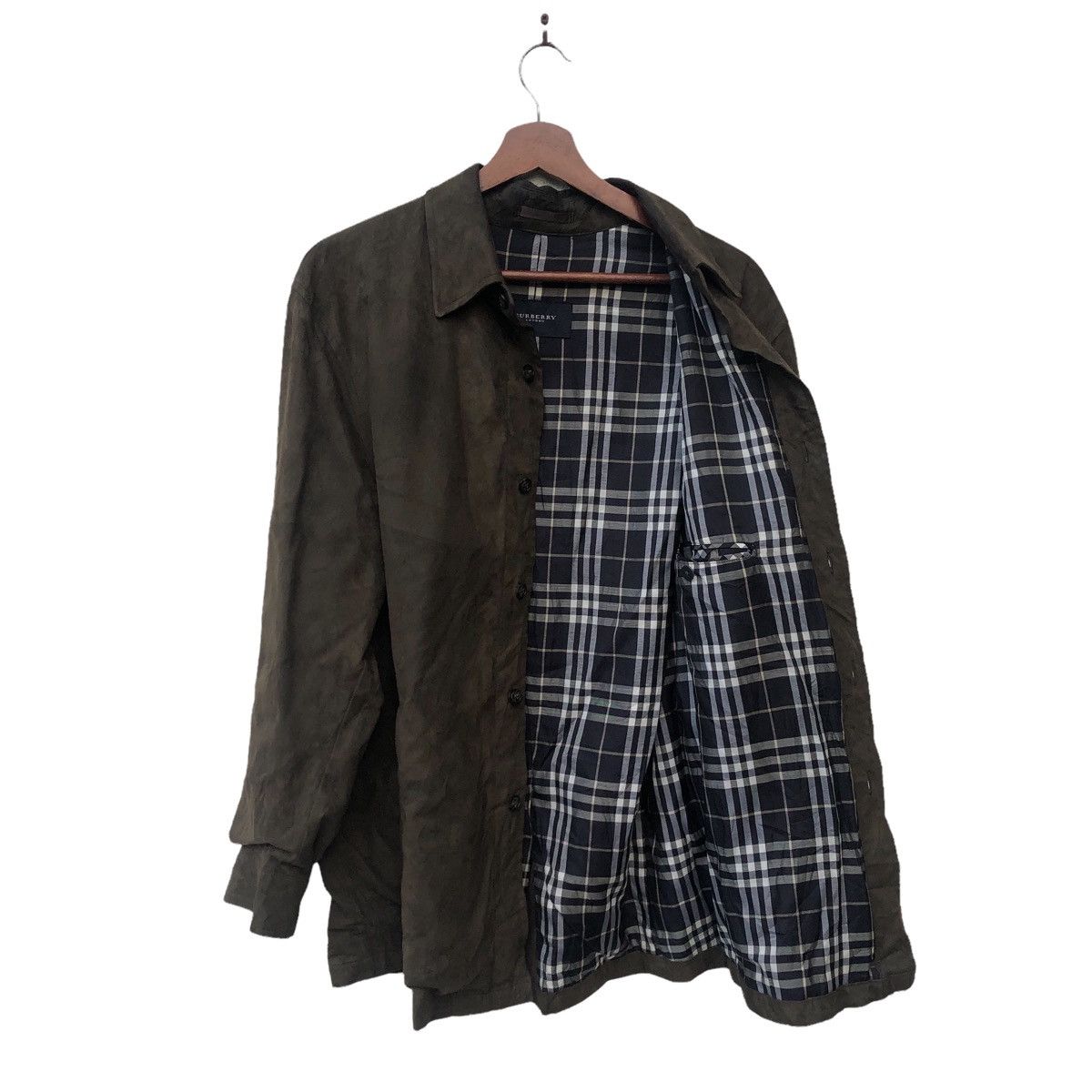Burberry BURBERRY LEATHER WAX NOVA CHECK JACKET Size US M / EU 48-50 / 2 - 9 Thumbnail