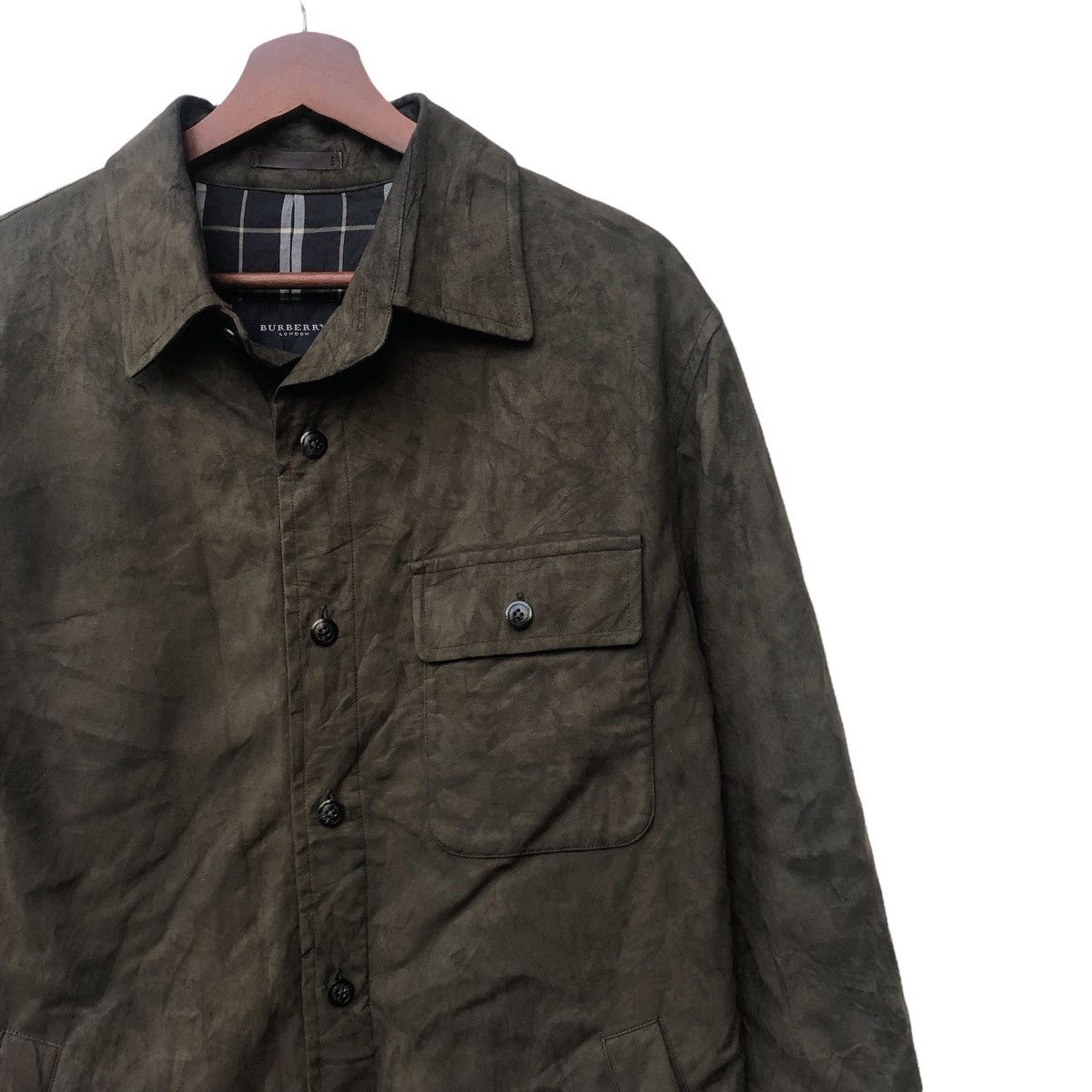 Burberry BURBERRY LEATHER WAX NOVA CHECK JACKET Size US M / EU 48-50 / 2 - 4 Thumbnail