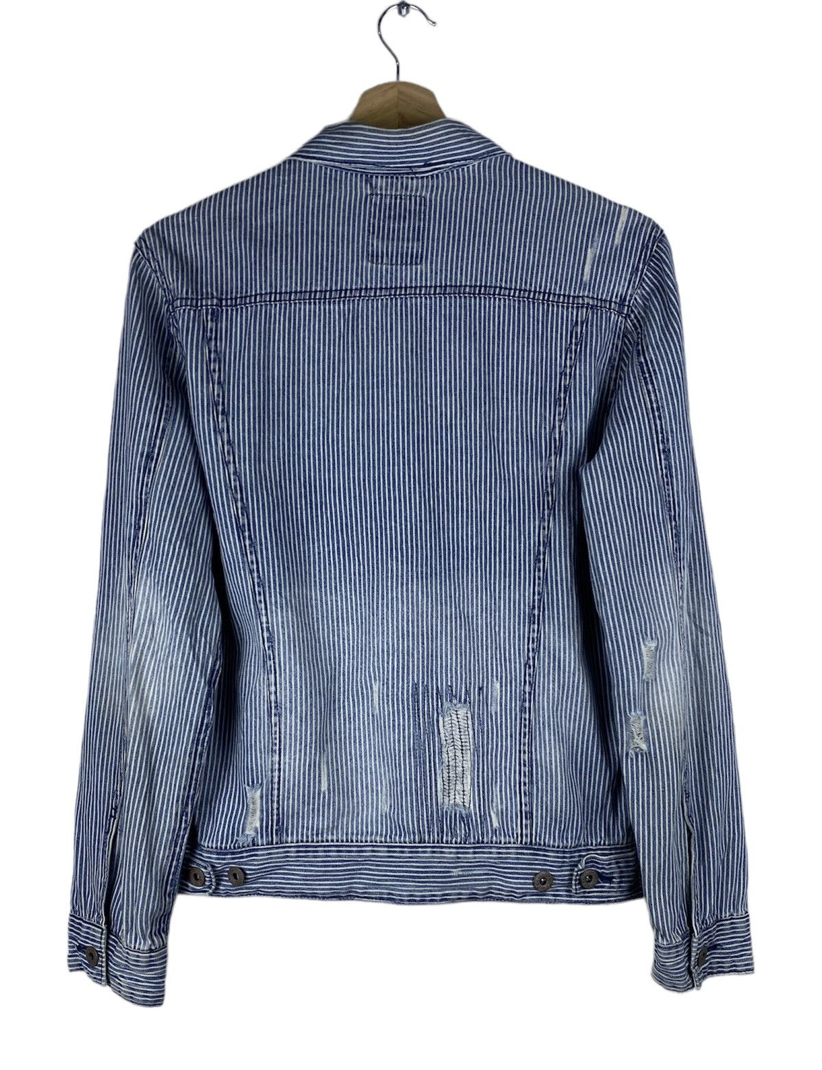 Japanese Brand GONE 🔥 Vintage Browny Hickory Stripes Trucker Denim Jacket Size US M / EU 48-50 / 2 - 2 Thumbnail