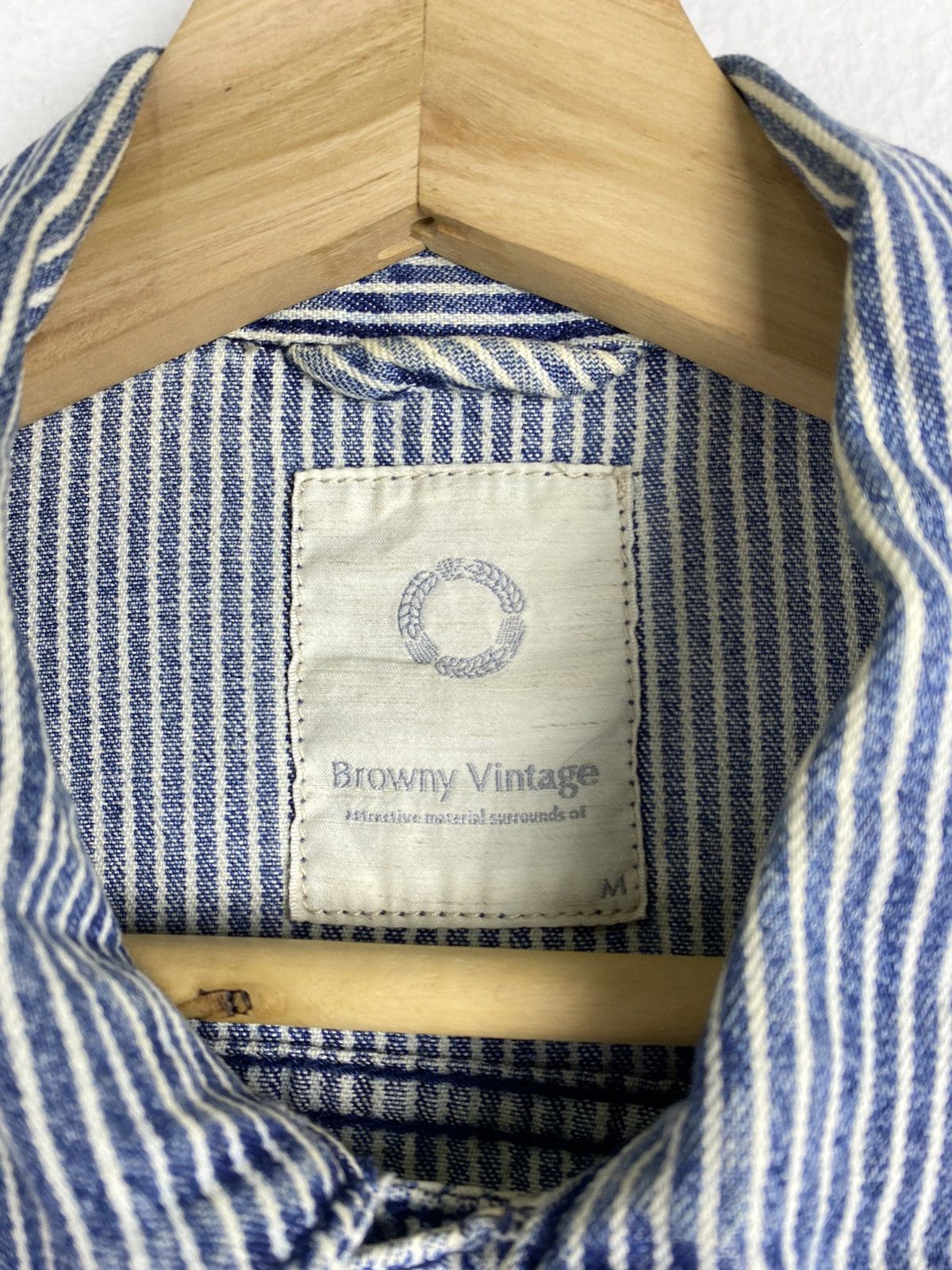 Japanese Brand GONE 🔥 Vintage Browny Hickory Stripes Trucker Denim Jacket Size US M / EU 48-50 / 2 - 4 Thumbnail