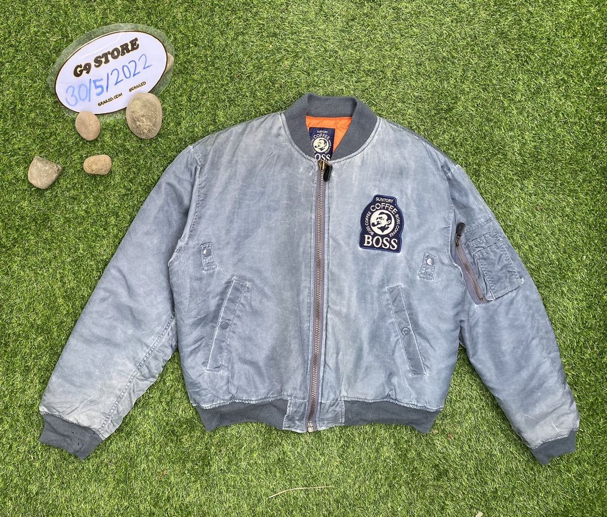 Japanese Brand GONE🔥 Vintage Suntory Boss Coffee Zip Up Bomber Jacket Size US L / EU 52-54 / 3 - 1 Thumbnail