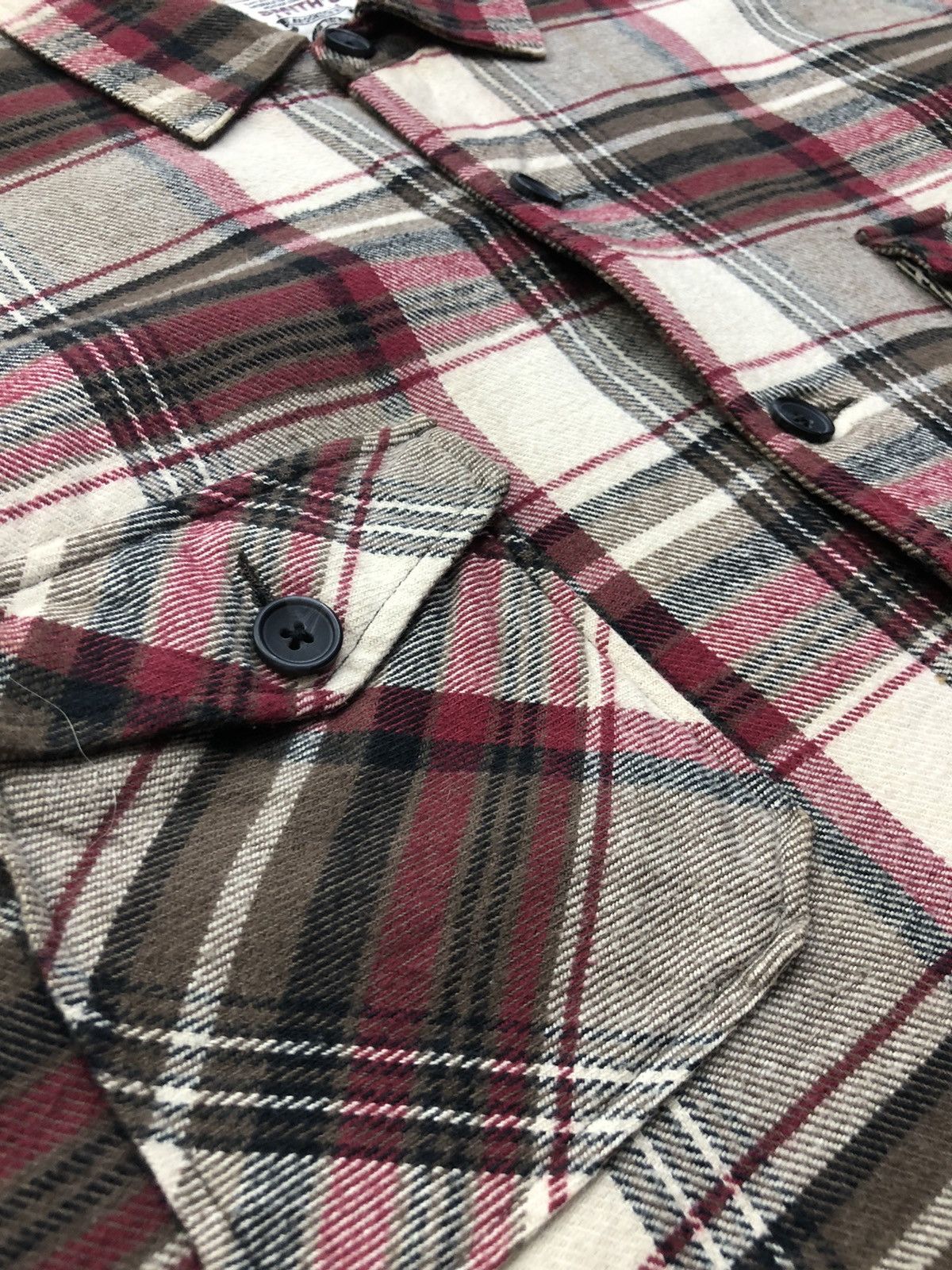 Flannel × Japanese Brand Smith's American Fleece Linen Checked Flannel Size US XXL / EU 58 / 5 - 8 Thumbnail