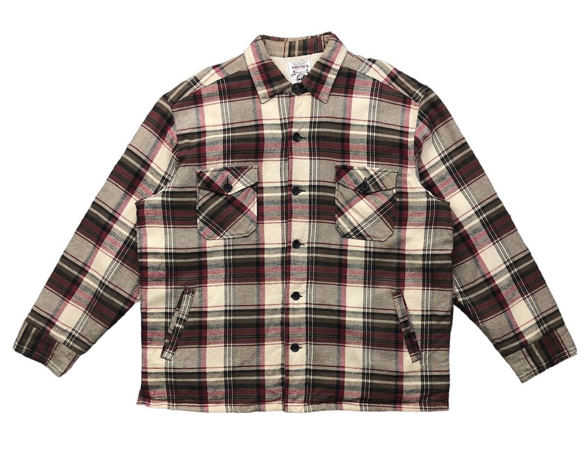 Flannel × Japanese Brand Smith's American Fleece Linen Checked Flannel Size US XXL / EU 58 / 5 - 1 Thumbnail