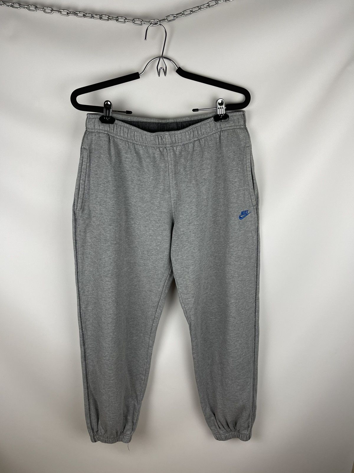Nike Nike vintage y2k grey sweat track pants swoosh embroidered Size US 32 / EU 48 - 1 Thumbnail