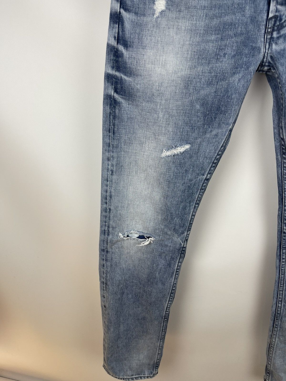 Japanese Brand Japan Rags vintage blue light distressed denim jeans pants Size US 32 / EU 48 - 3 Thumbnail