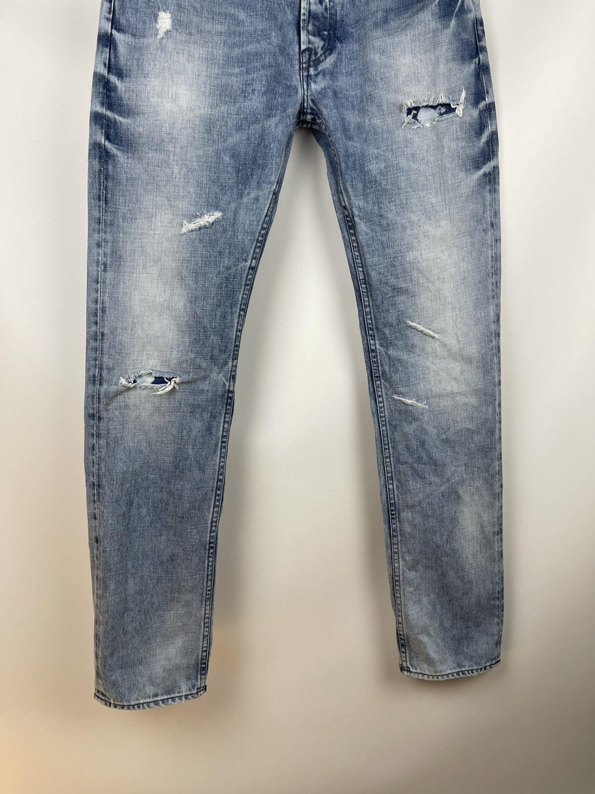 Japanese Brand Japan Rags vintage blue light distressed denim jeans pants Size US 32 / EU 48 - 6 Thumbnail