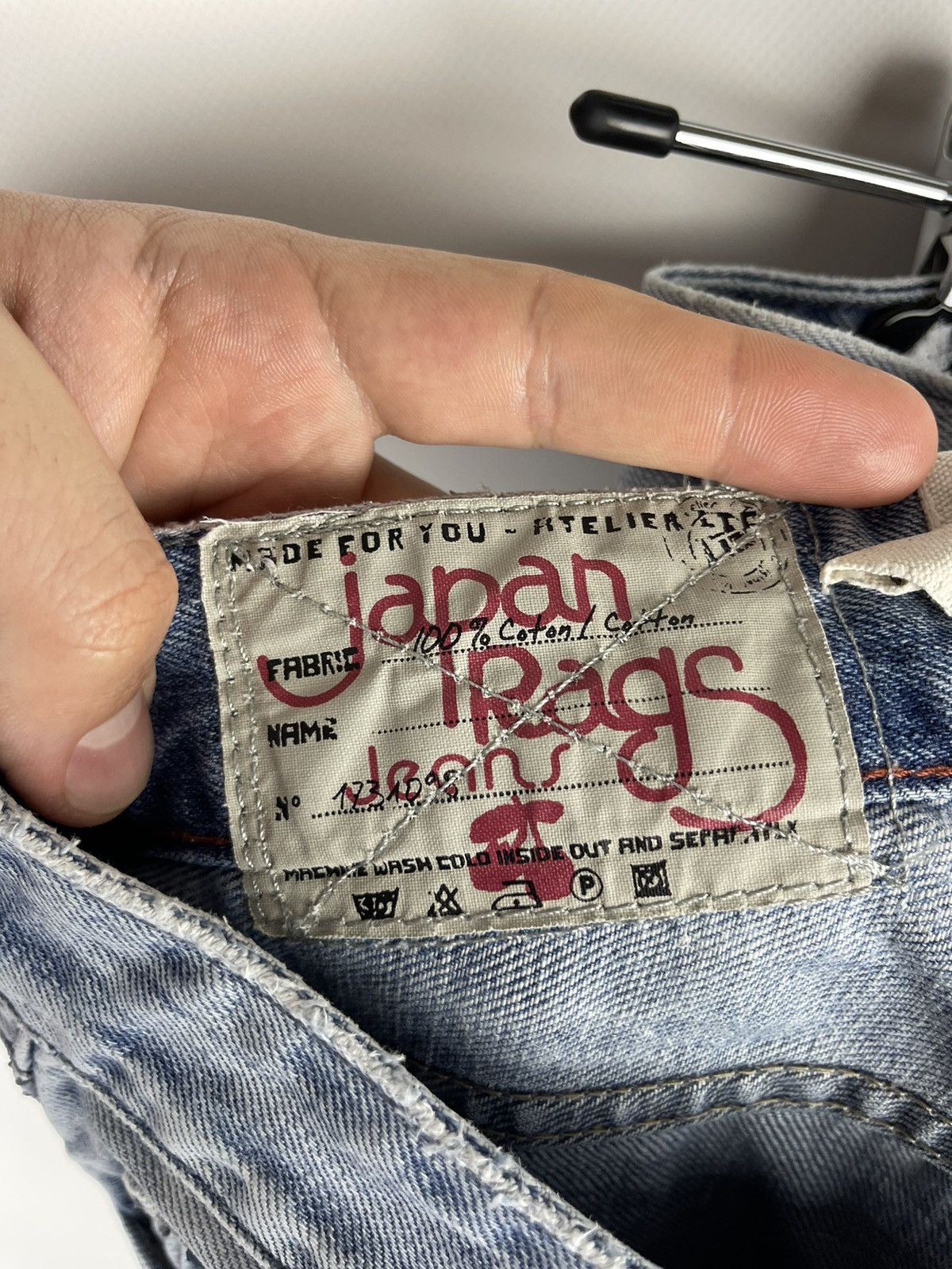 Japanese Brand Japan Rags vintage blue light distressed denim jeans pants Size US 32 / EU 48 - 17 Thumbnail