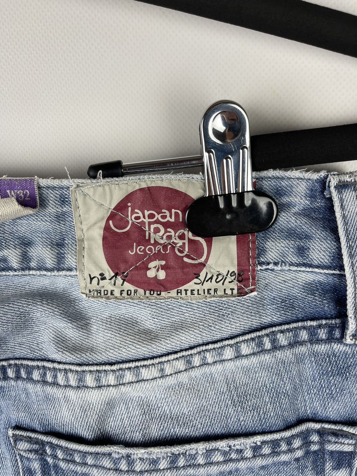Japanese Brand Japan Rags vintage blue light distressed denim jeans pants Size US 32 / EU 48 - 16 Thumbnail