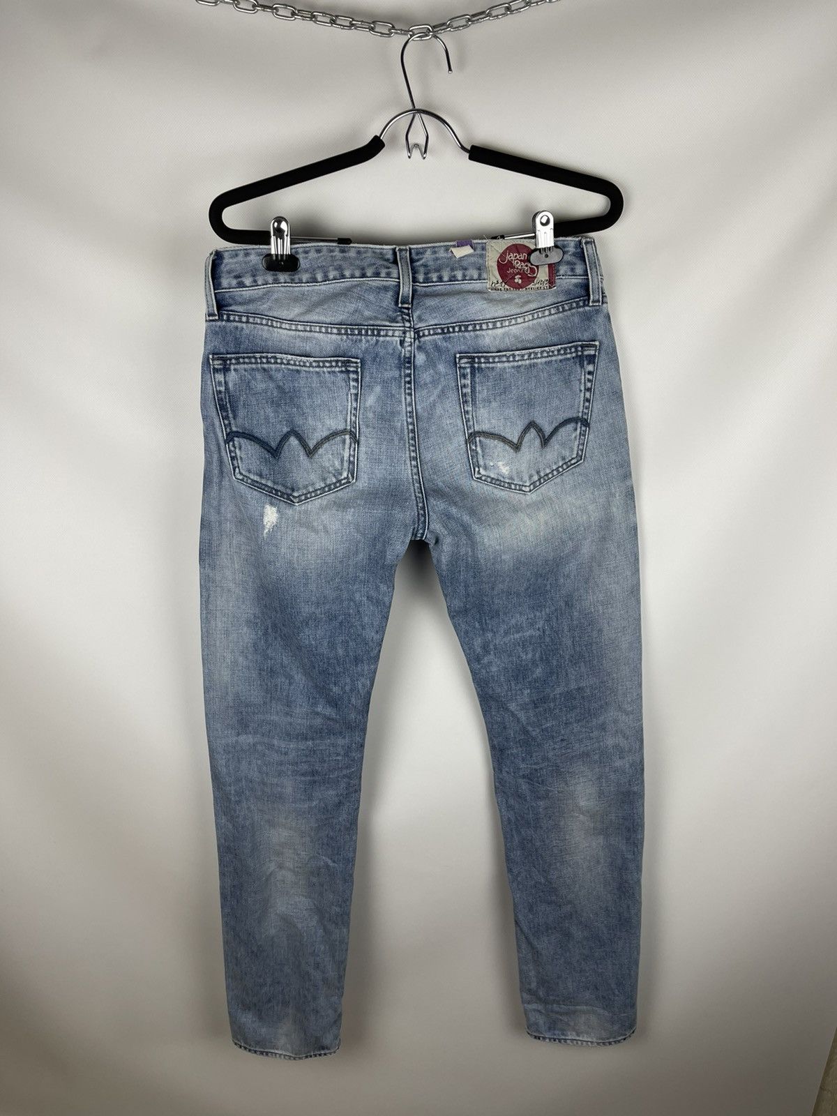 Japanese Brand Japan Rags vintage blue light distressed denim jeans pants Size US 32 / EU 48 - 10 Thumbnail