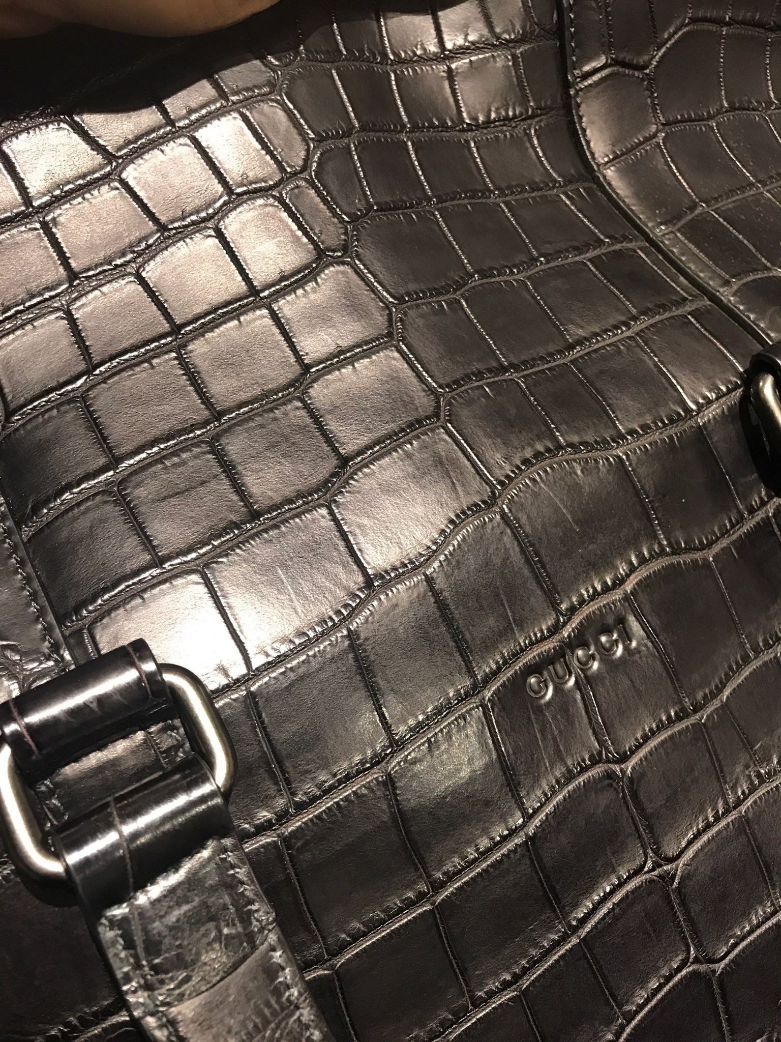 Gucci Gucci Crocodile Weekender Bag — Grey Crocodile | Brand New Size ONE SIZE - 5 Thumbnail