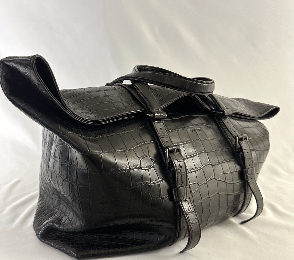 Gucci Gucci Crocodile Weekender Bag — Grey Crocodile | Brand New Size ONE SIZE - 10 Thumbnail