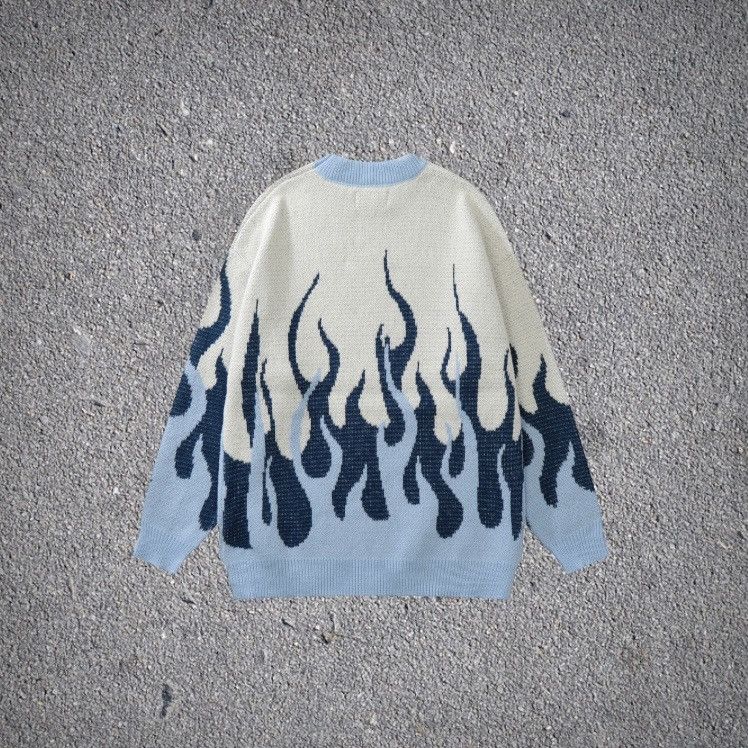 Japanese Brand Blue Flame Sweater knitted pullover Size US L / EU 52-54 / 3 - 2 Thumbnail
