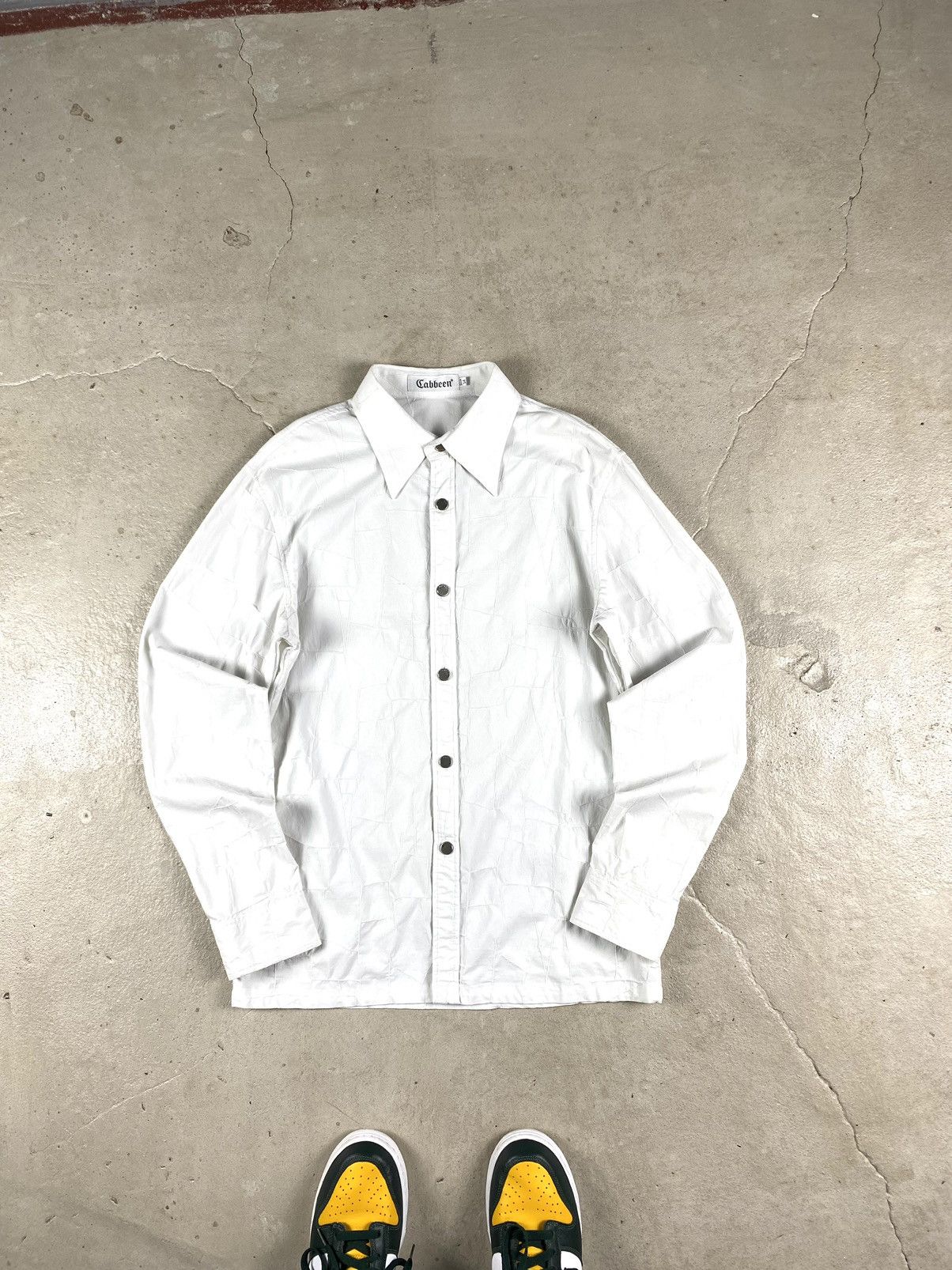 Japanese Brand Vintage Cabbeen Japan Brand Shirt Up Crumpled Style Size US L / EU 52-54 / 3 - 1 Thumbnail