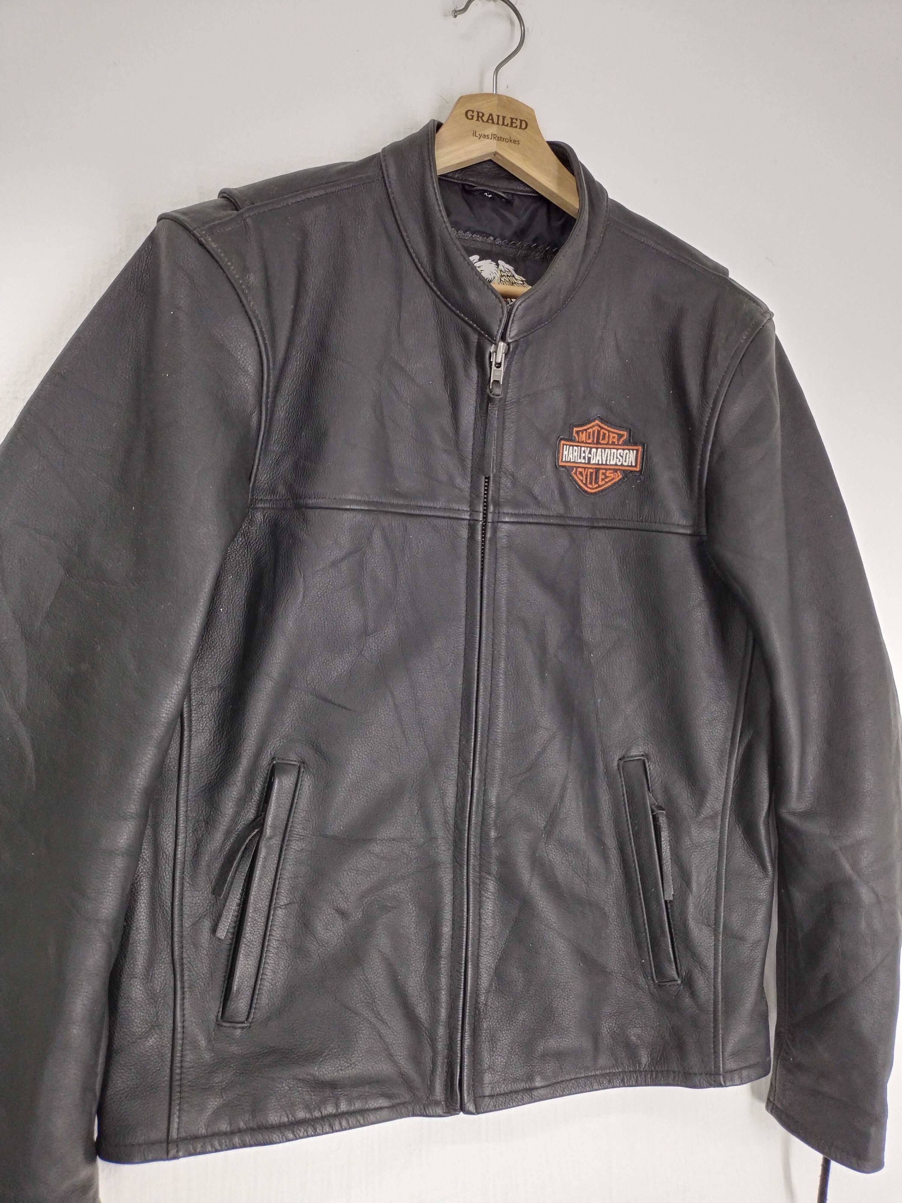 Harley Davidson VINTAGE HD-378 SMALL LOGO LEATHER JACKET Size US M / EU 48-50 / 2 - 3 Thumbnail
