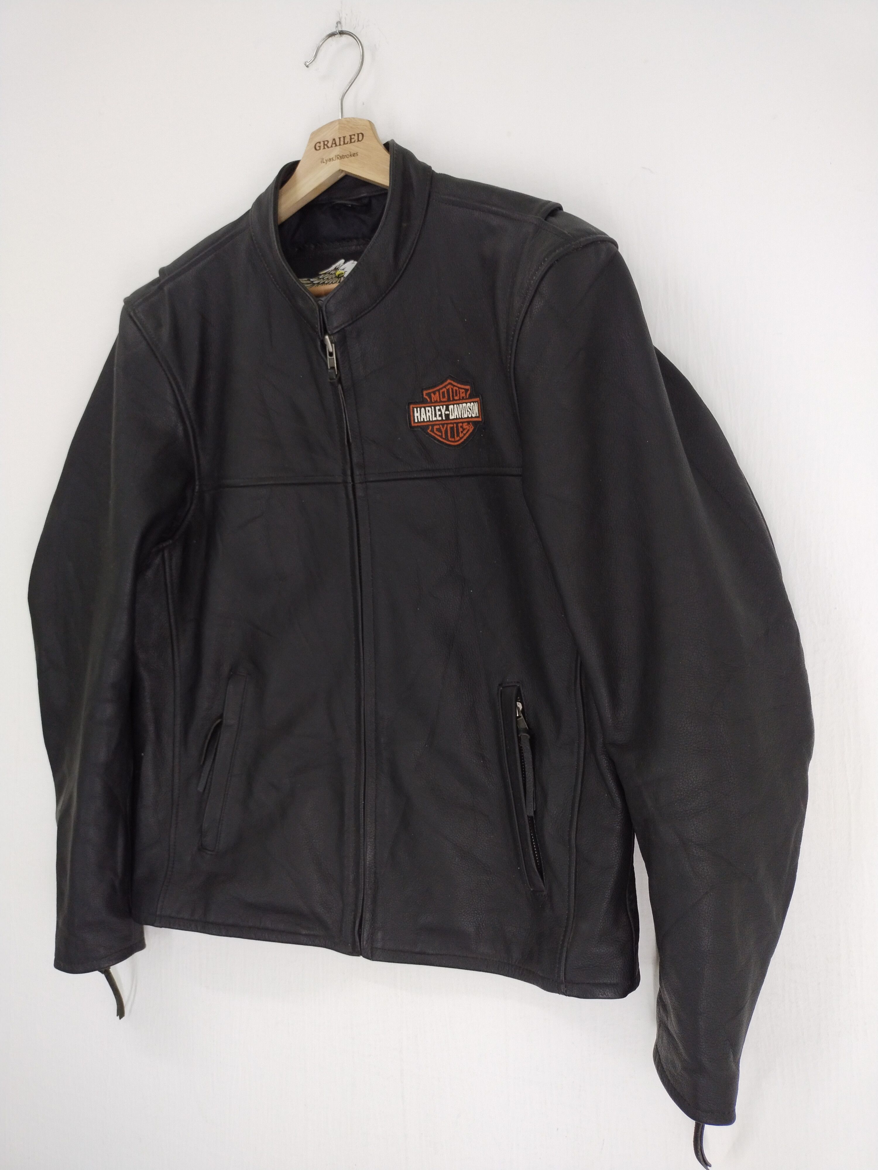 Harley Davidson VINTAGE HD-378 SMALL LOGO LEATHER JACKET Size US M / EU 48-50 / 2 - 4 Thumbnail